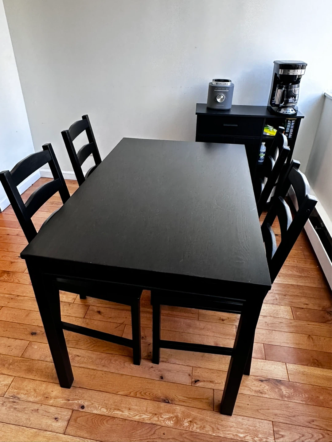 Black Dining Table with 4 Chairs - photo 2