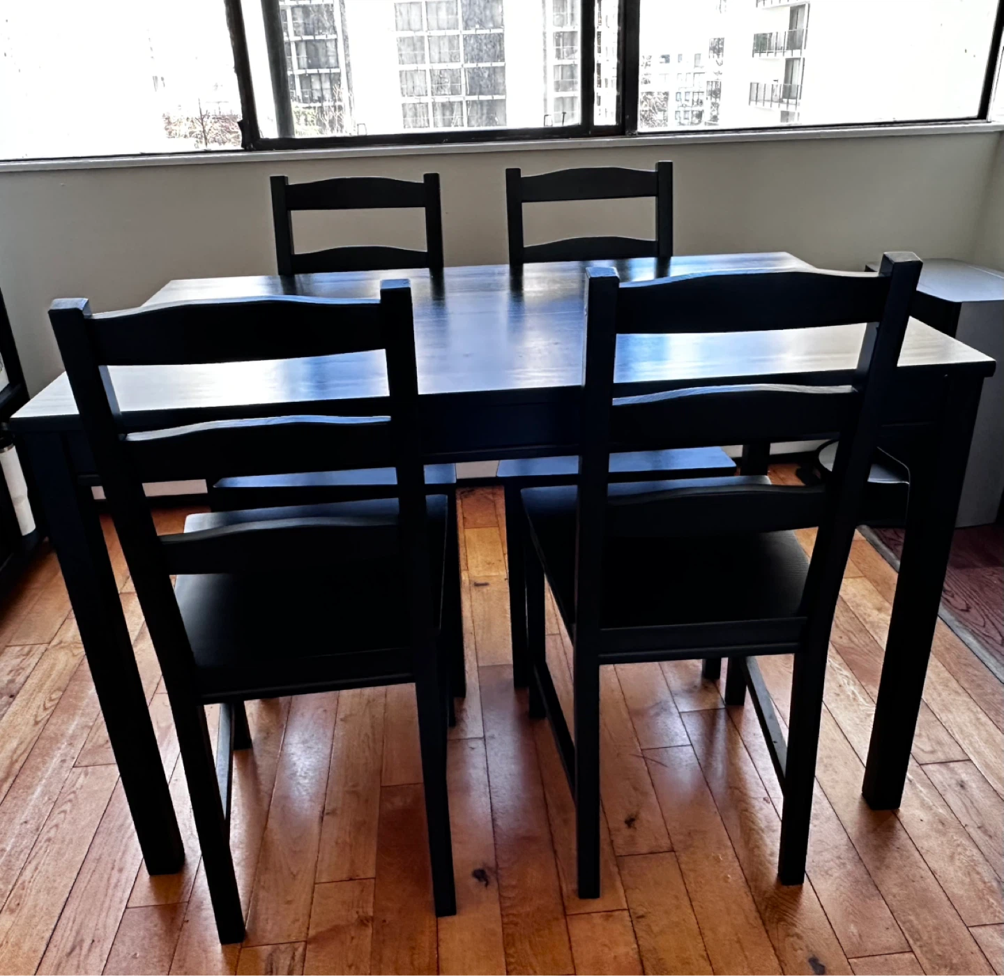 Black Dining Table with 4 Chairs