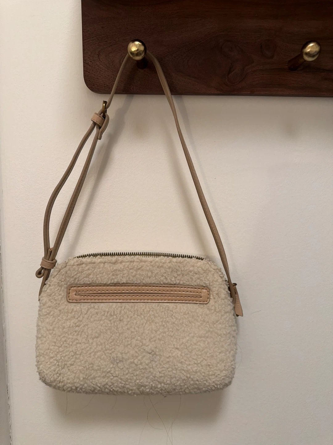 Cream Sherpa Crossbody Bag - photo 2