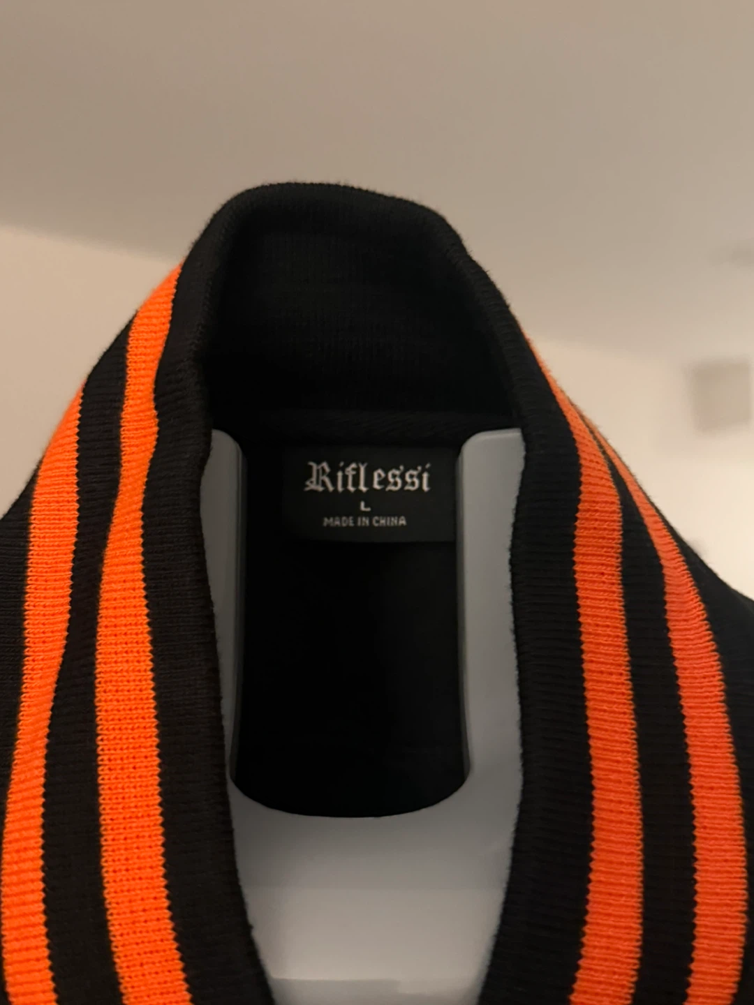 New Riflessi Letterman Jacket L size - Black/Orange/Grey - photo 2