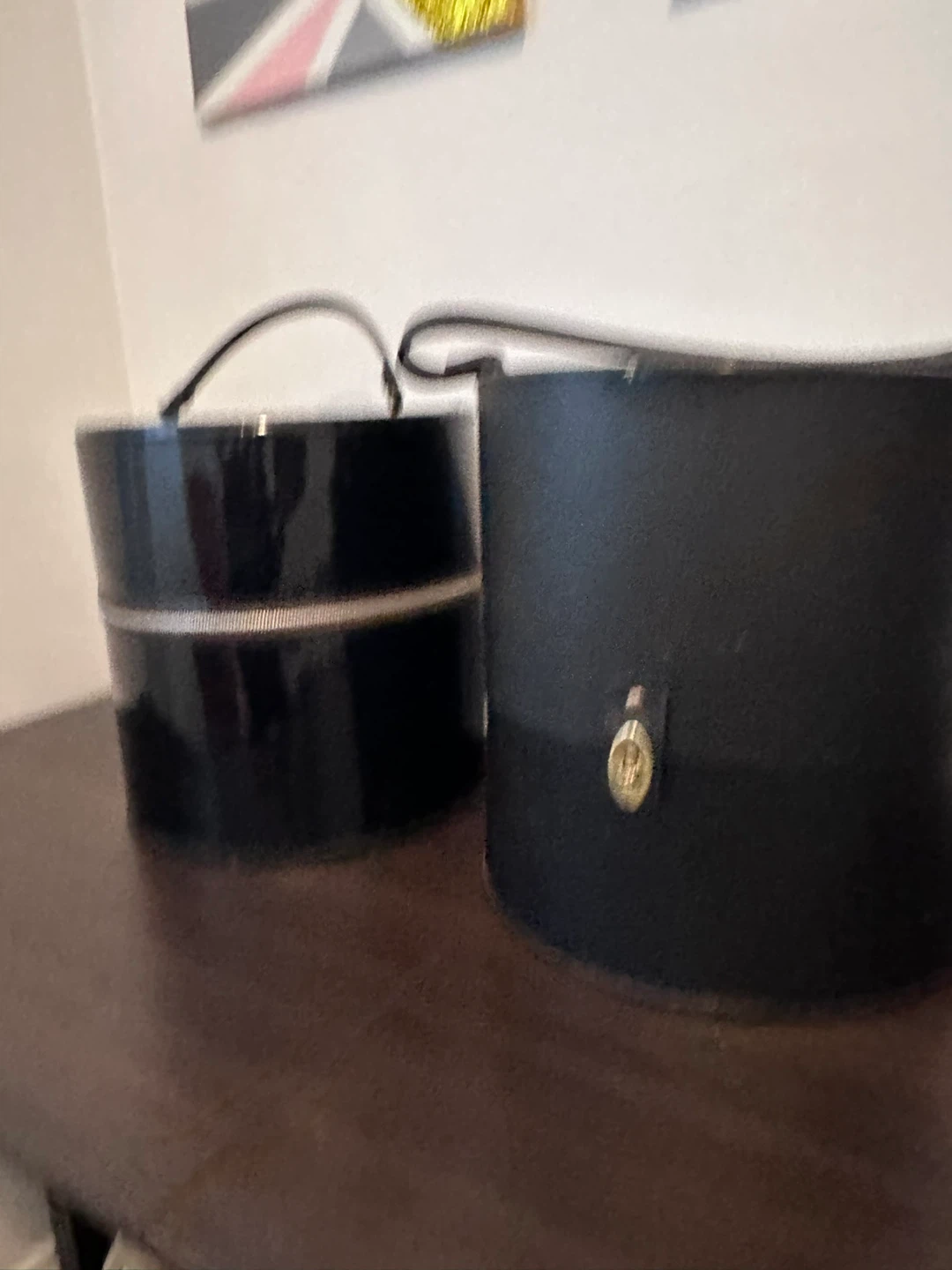Vintage Black Hat Boxes Black Set of Two - photo 2