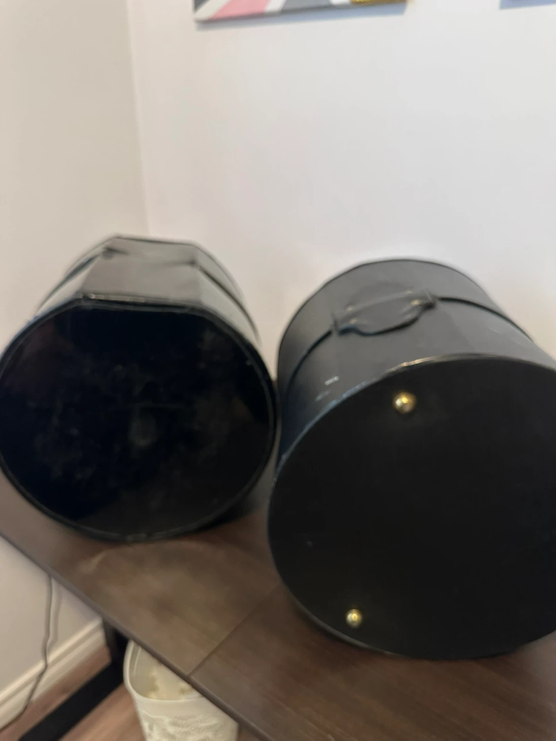 Vintage Black Hat Boxes Black Set of Two - photo 5