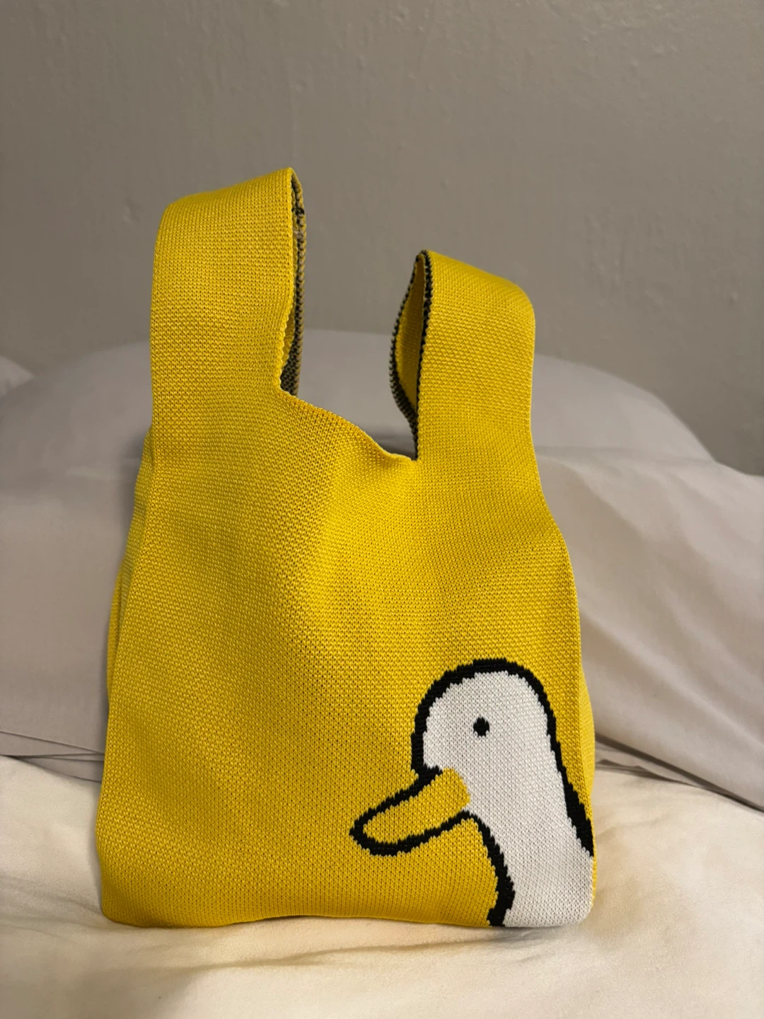 Cute Duck & Floral Knit Tote Bags