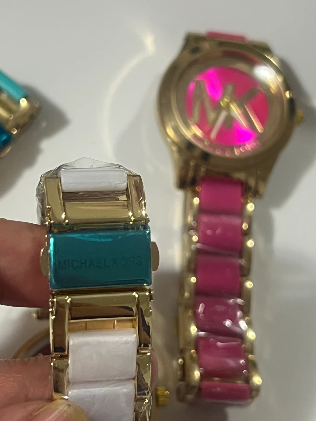 Three Michael Kors Women's Watches (Pink, White, Teal) - photo 3