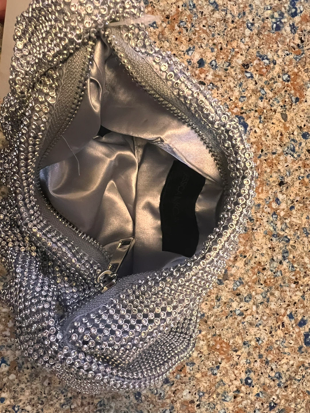 Jessica McClintock Silver Beaded Shoulder Bag - photo 3