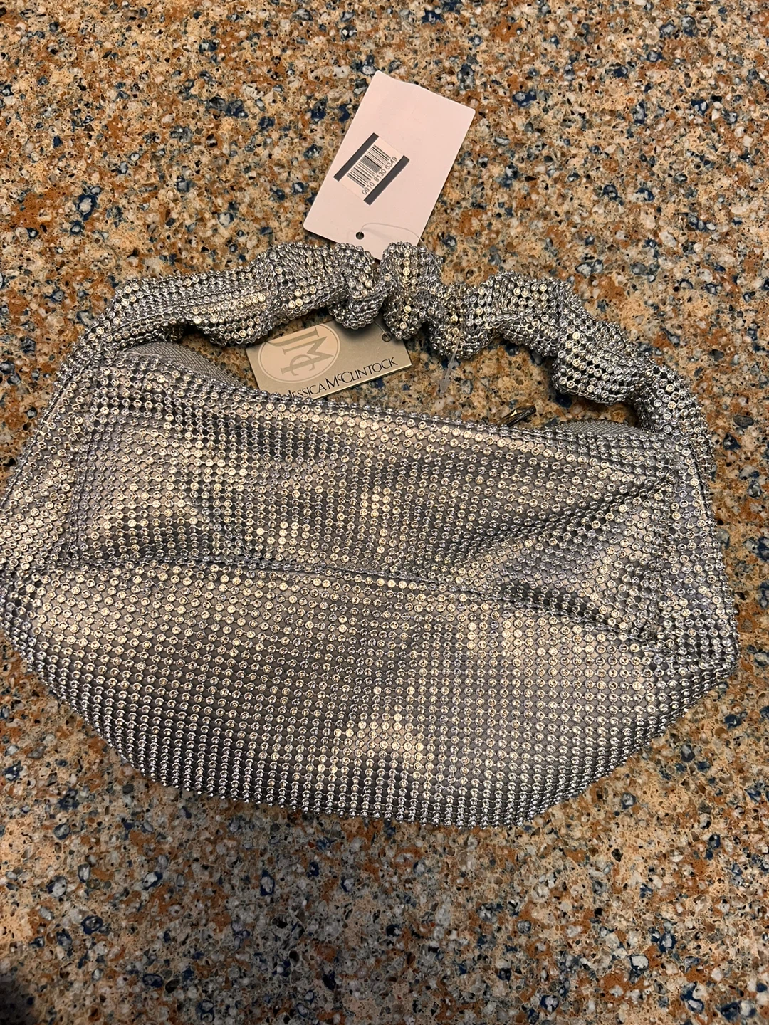 Jessica McClintock Silver Beaded Shoulder Bag - photo 2