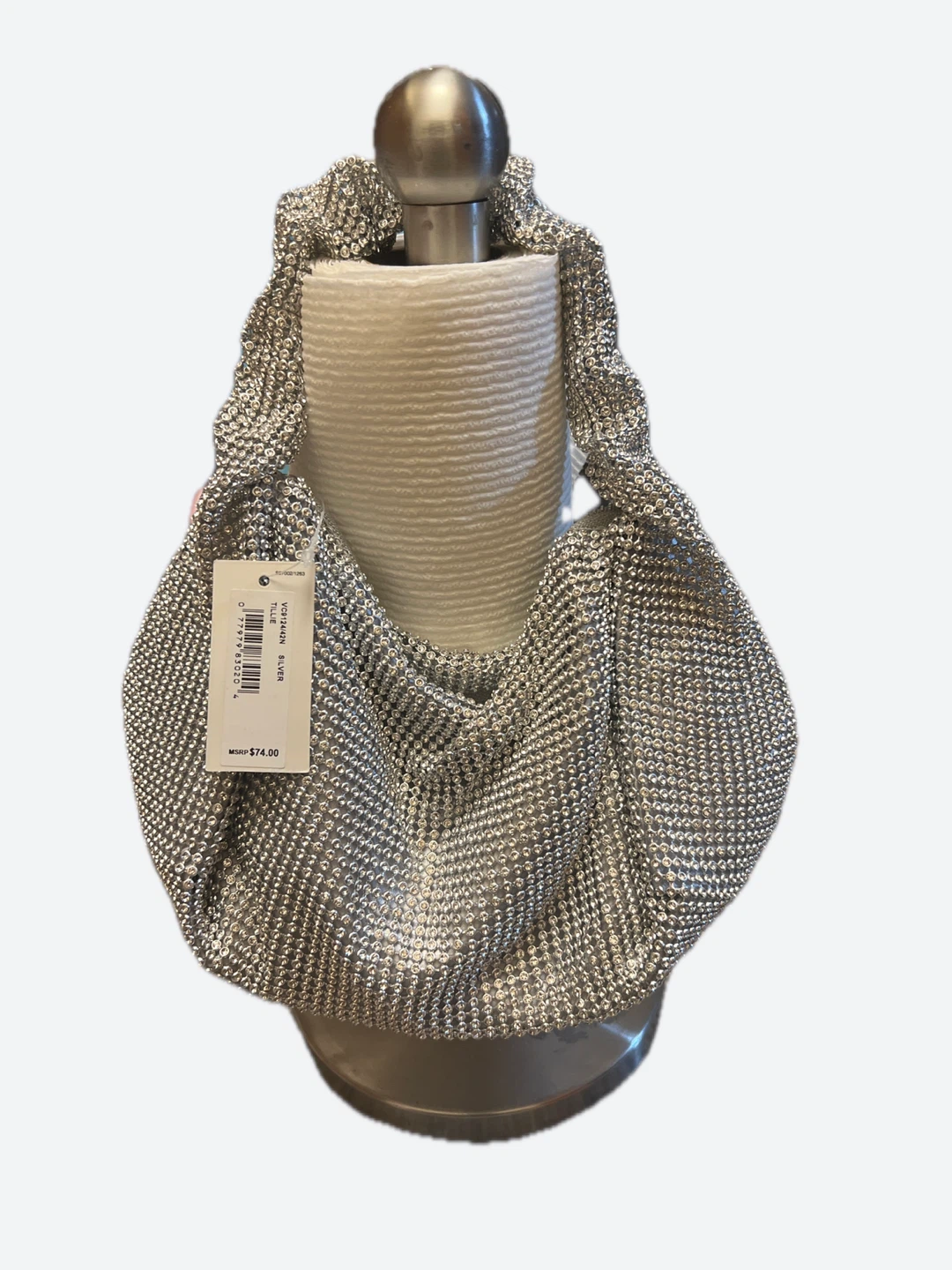 Jessica McClintock Silver Beaded Shoulder Bag - photo 5