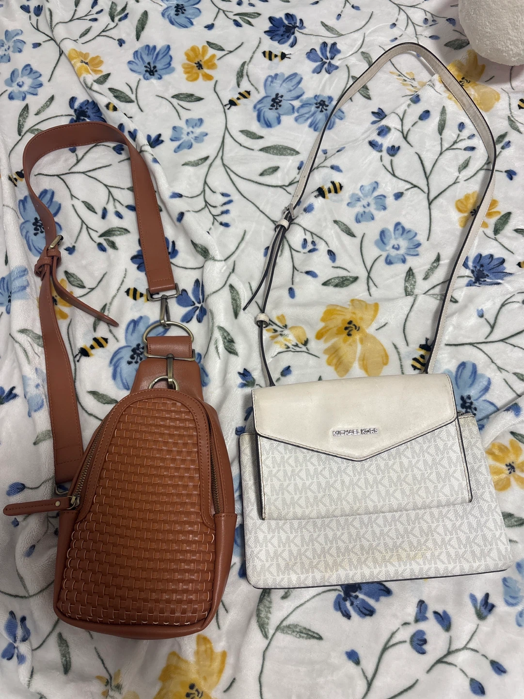 Michael Kors & Brown Woven Sling Bag Set