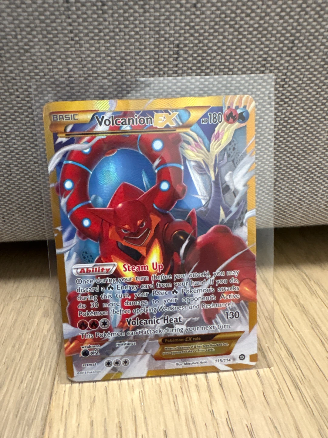 Pokemon Volcanion EX Secret Rare 115/114 Holofoil Card