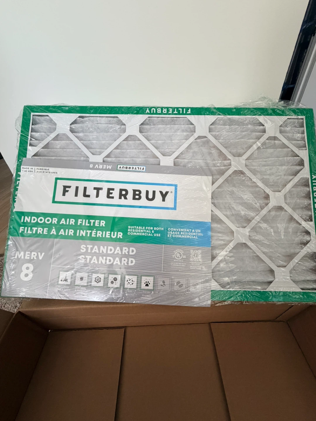 Filterbuy 16x25x1 MERV 8 Indoor Air Filter -( Pack of 6 )