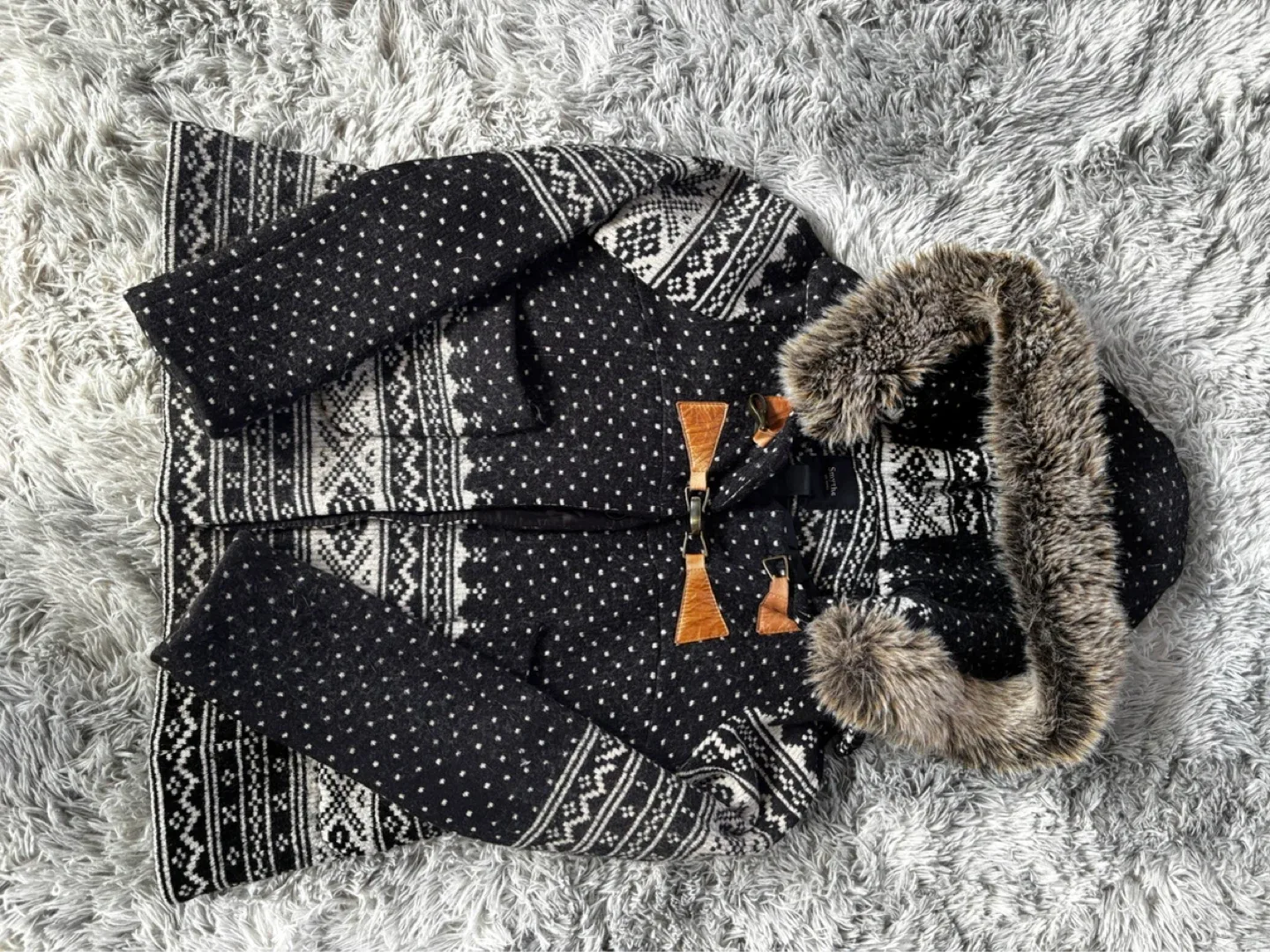 Smythe Fair Isle Faux Fur Hooded Jacket - photo 3