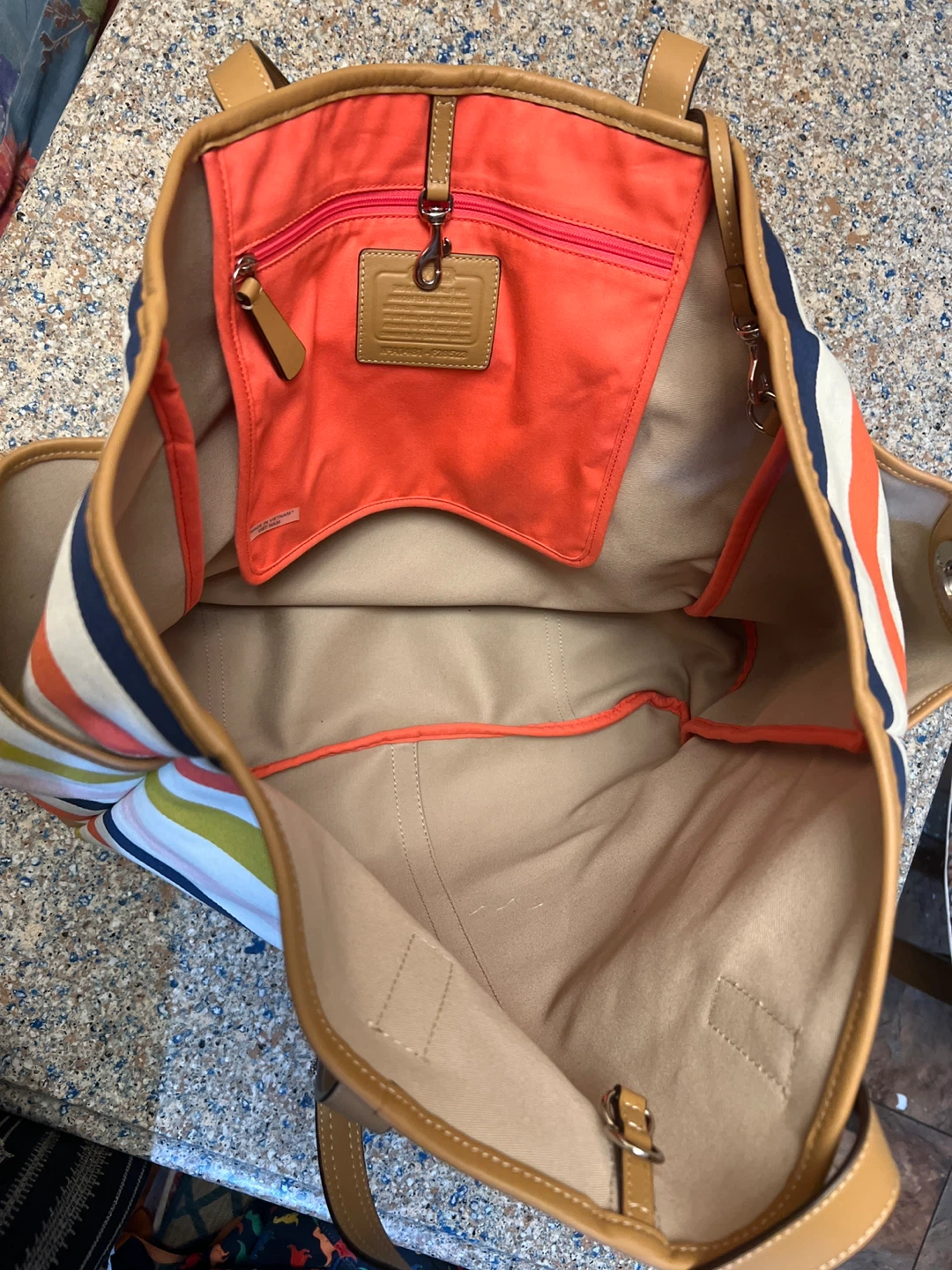 New without tag Coach Striped oversized Tote Bag - photo 5