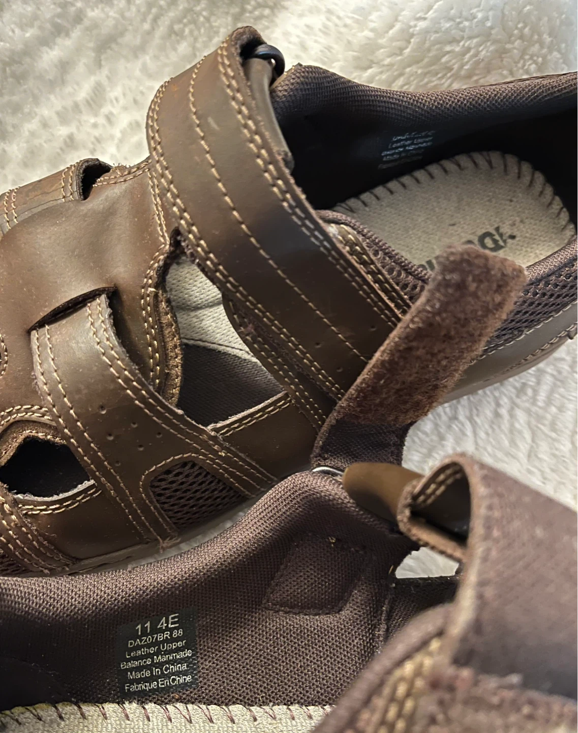 Dunham Men's Brown Leather Fisherman Sandals - Size 11.5 4E - photo 2
