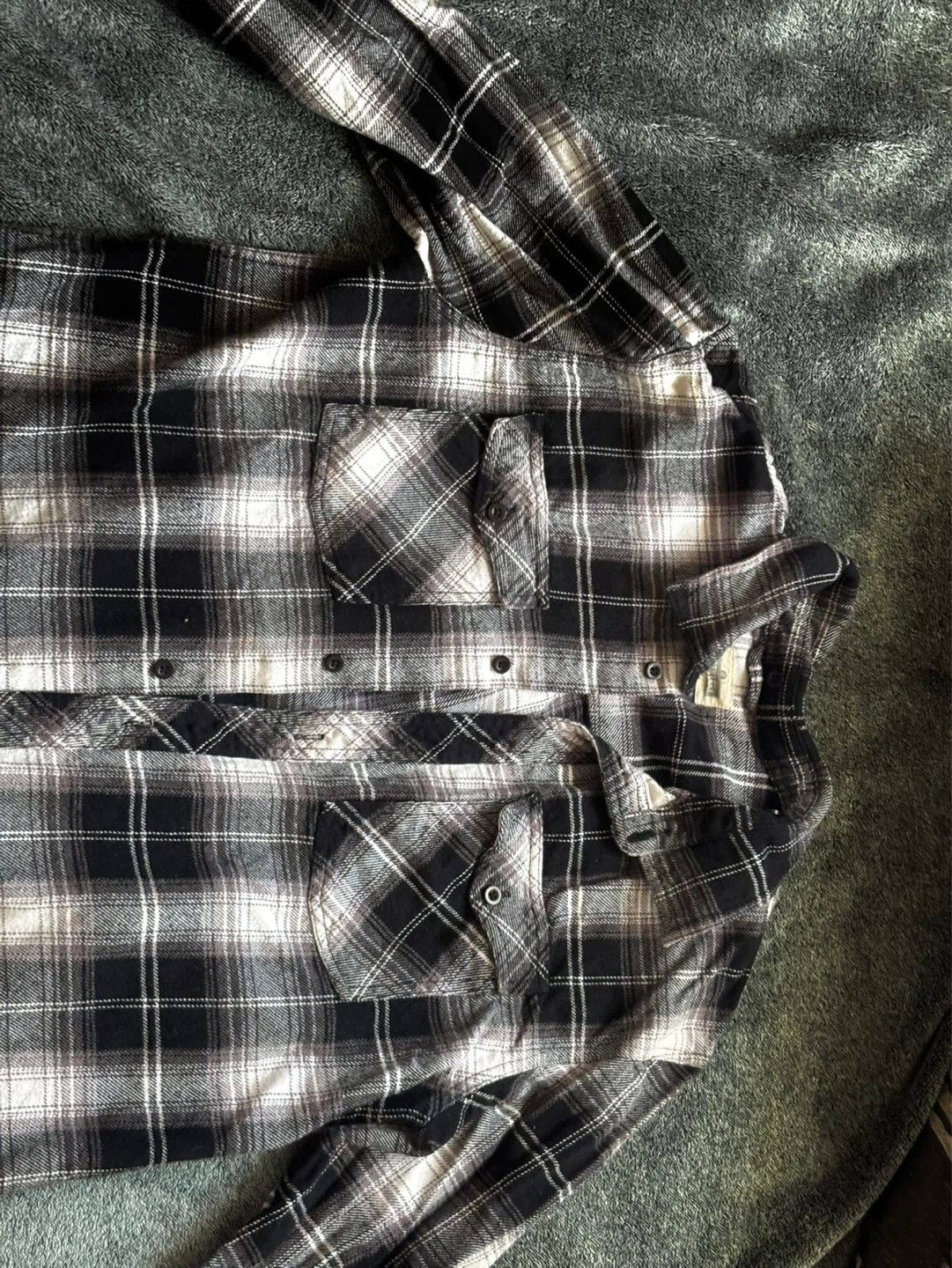 Black and White Plaid Flannel Shirt - photo 3