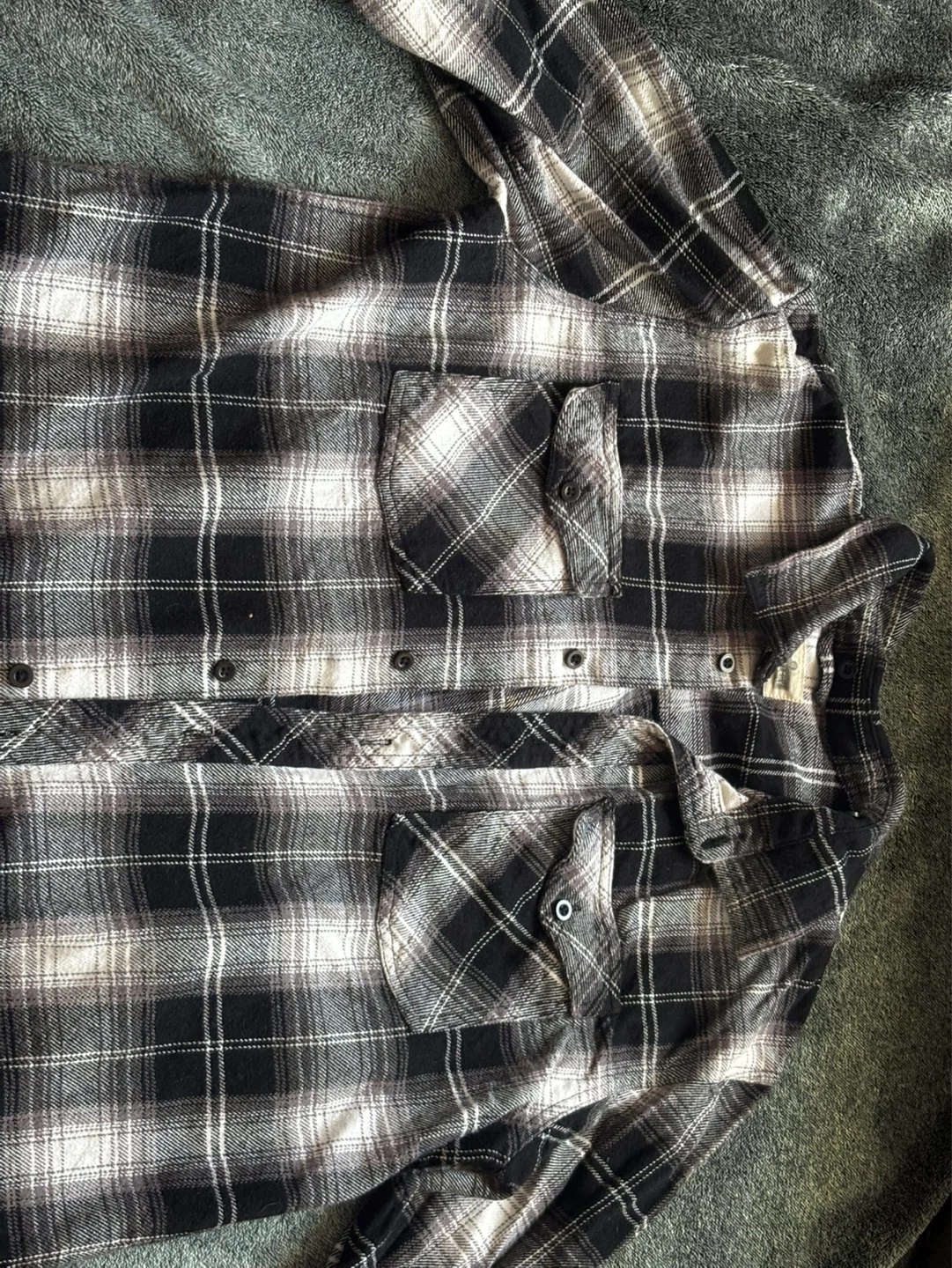 Black and White Plaid Flannel Shirt - photo 2