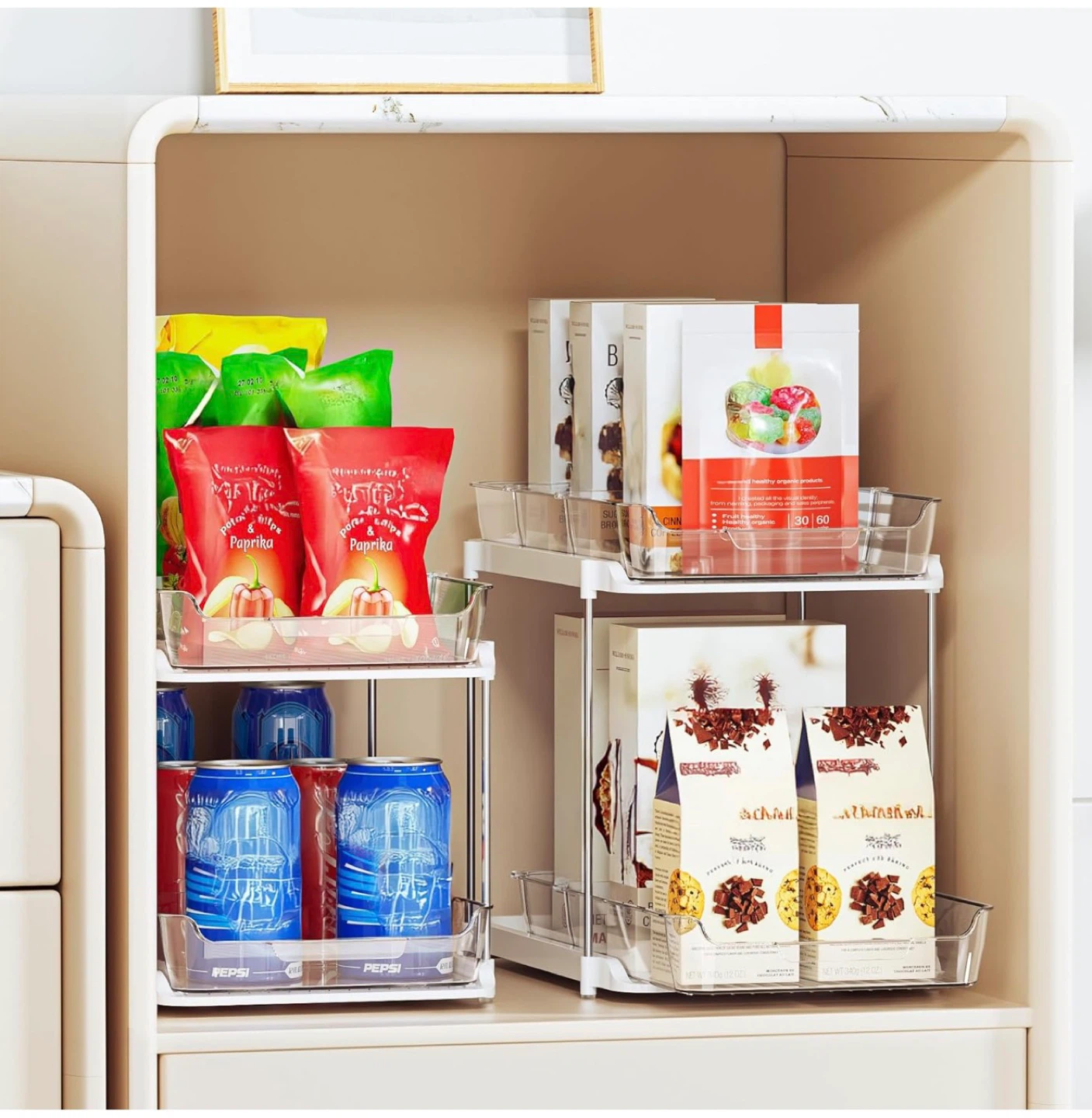 2-Tier Stackable Storage Organizers with Pull-Out Bins - photo 4