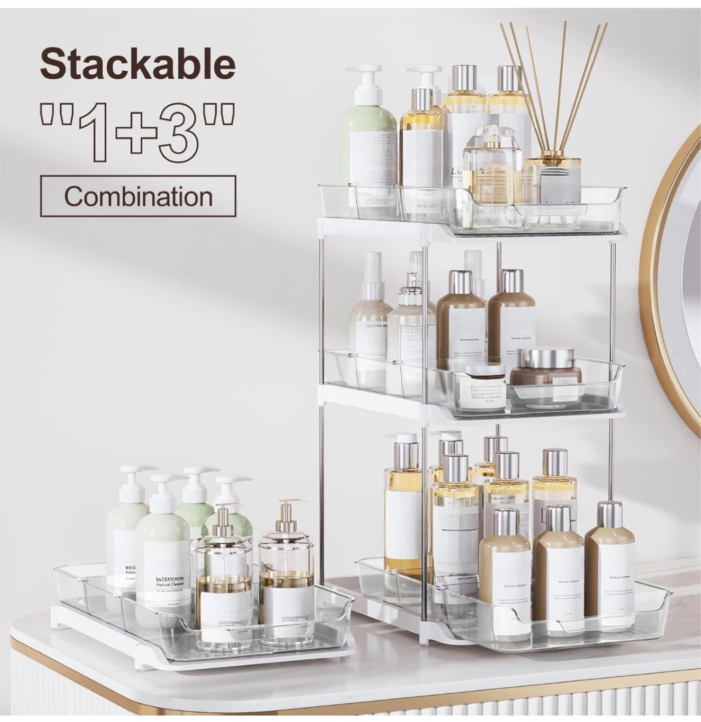 2-Tier Stackable Storage Organizers with Pull-Out Bins - photo 3