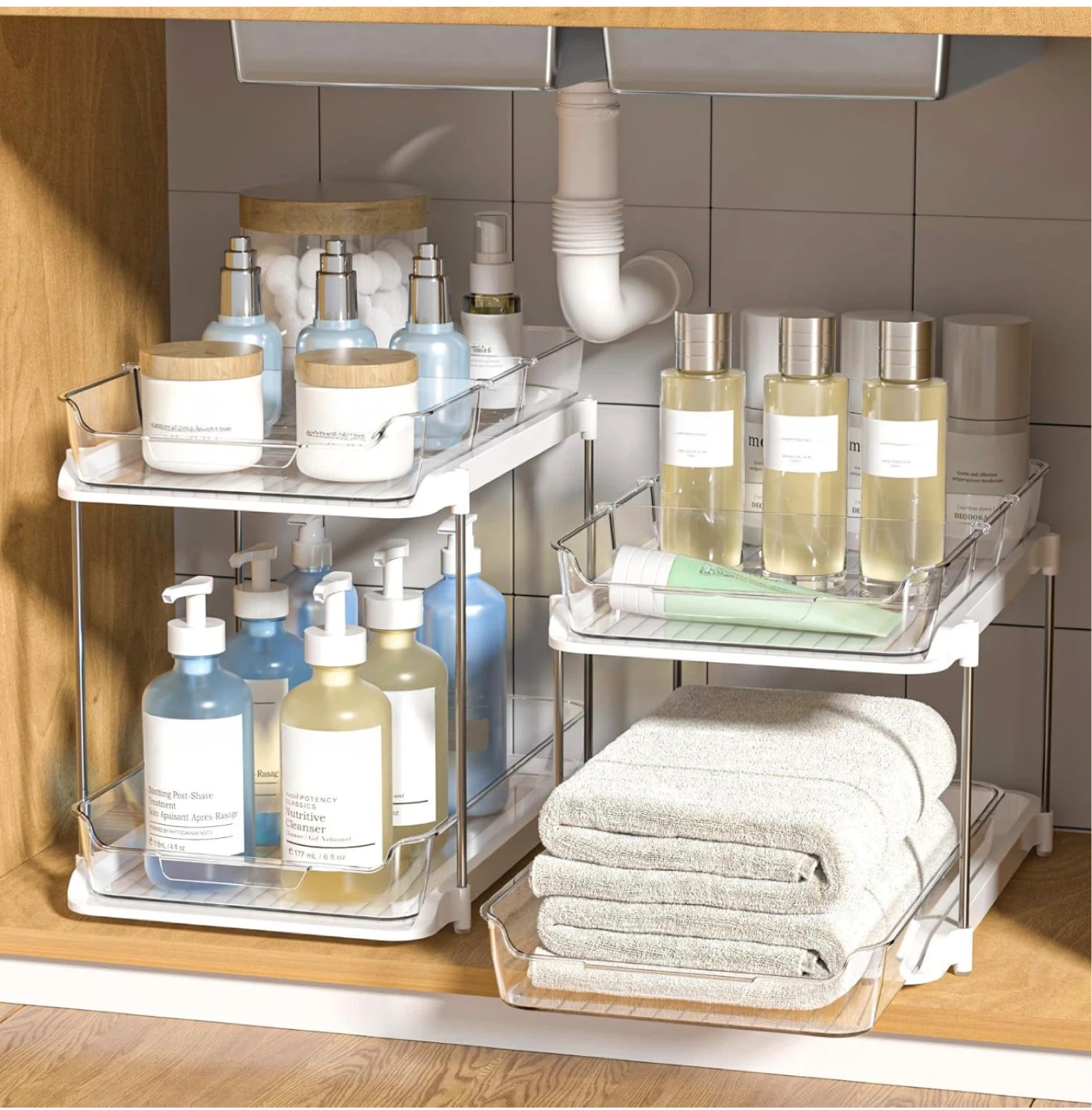 2-Tier Stackable Storage Organizers with Pull-Out Bins - photo 5