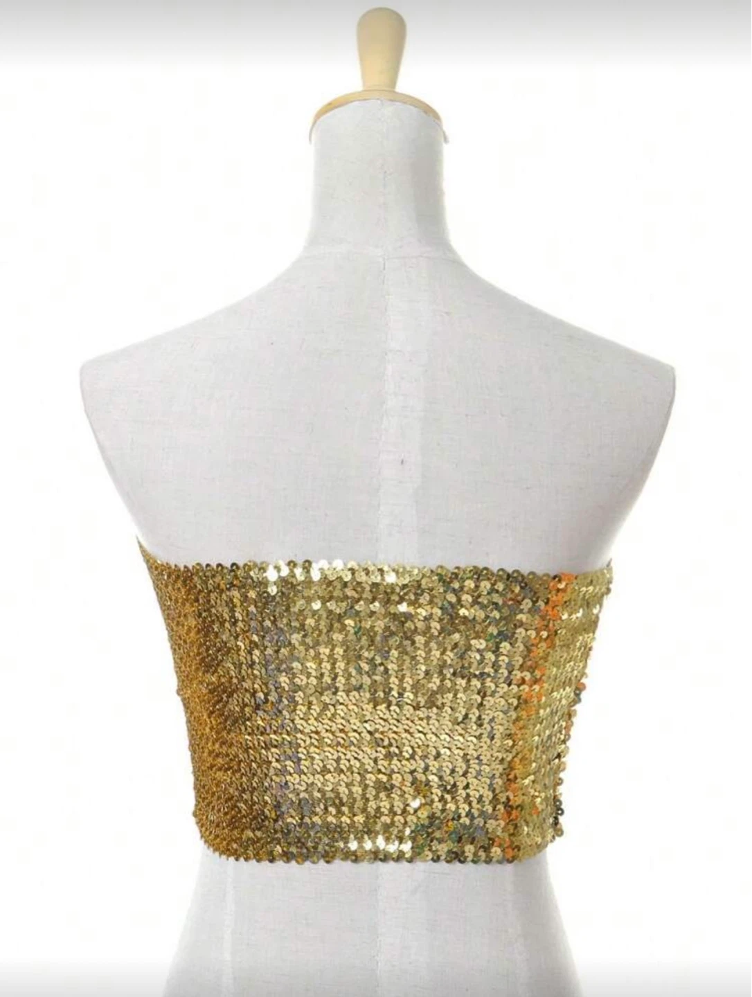 Gold Sequin Strapless Tube Top - photo 2