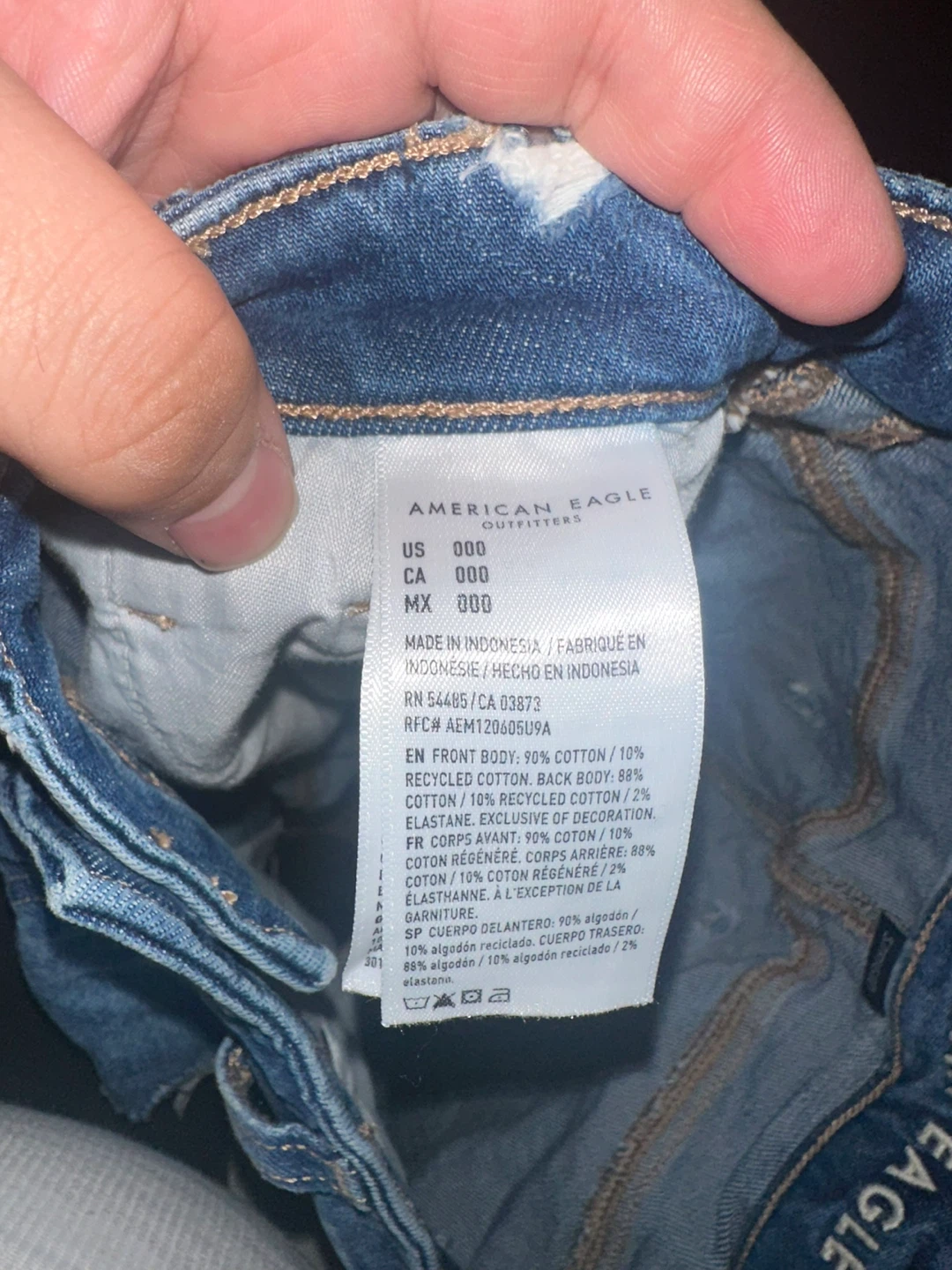 American Eagle Tattered Ripped Flex Waistband Mom Shorts Sz 0 - photo 3