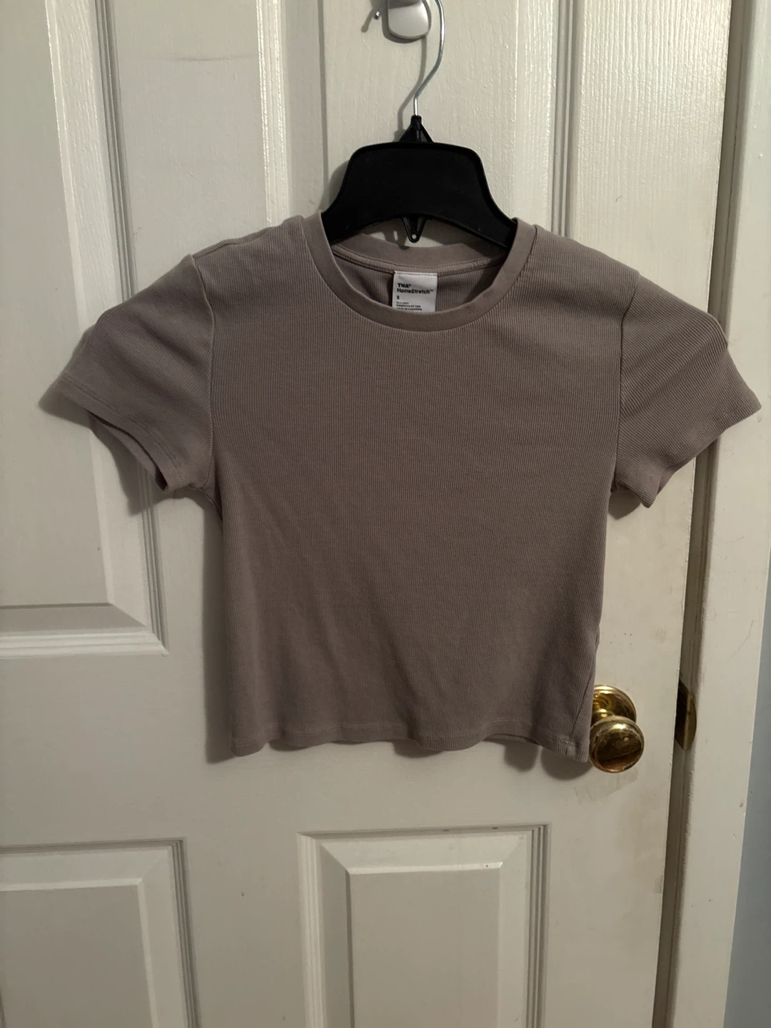 Women size small TNA home stretch " Ribbed Cropped T-Shirt