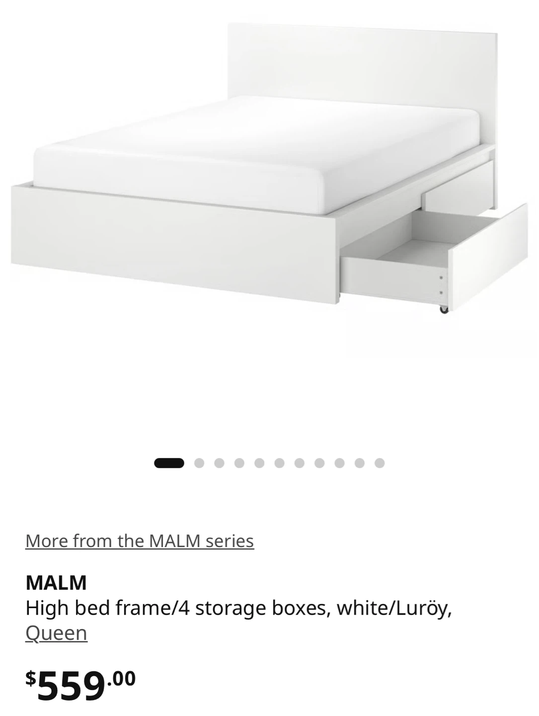 MALM high bed frame, 4 storage boxes, slatted base - photo 5