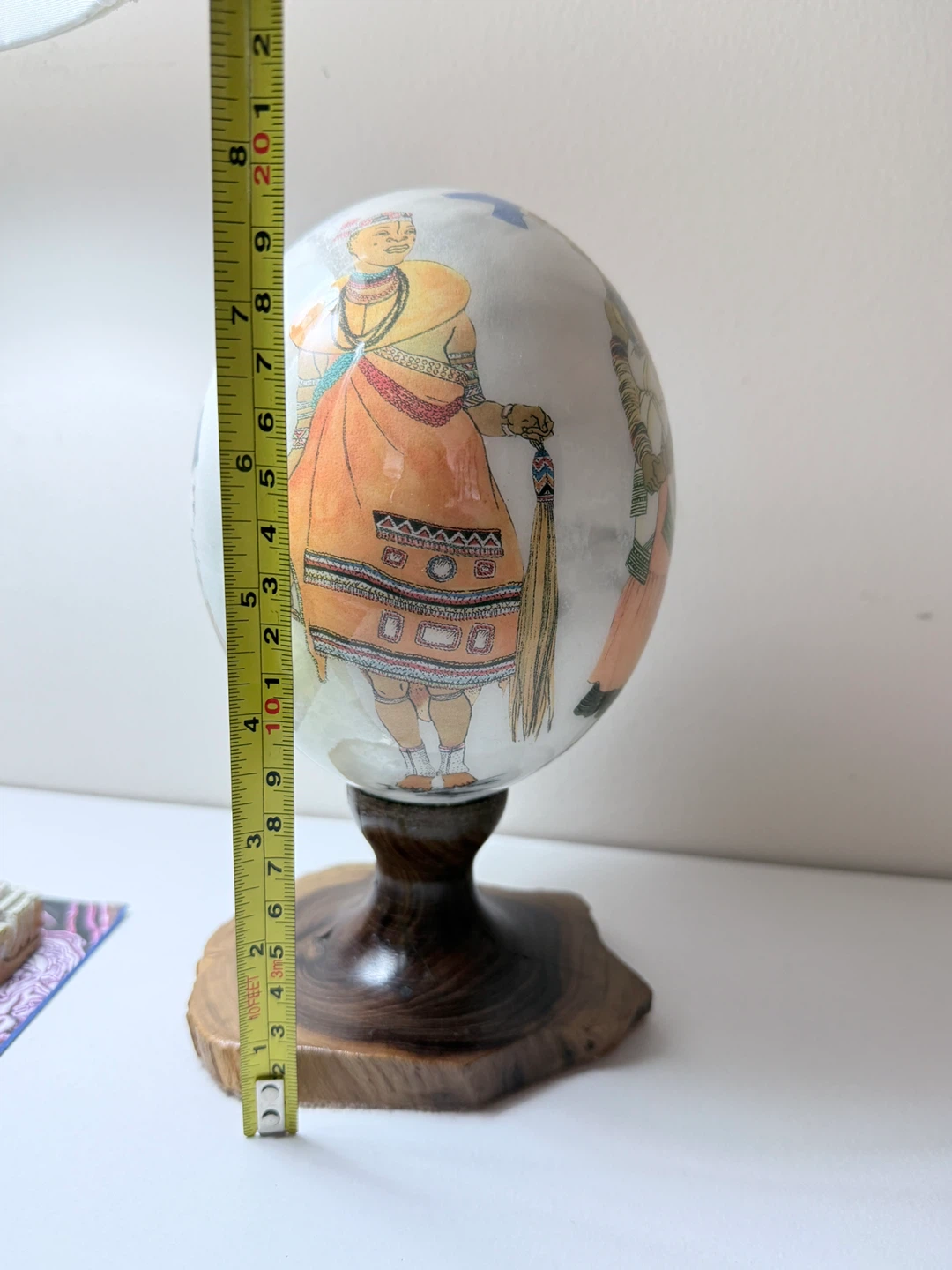 African Hand-painted Ostrich Egg Display - photo 2