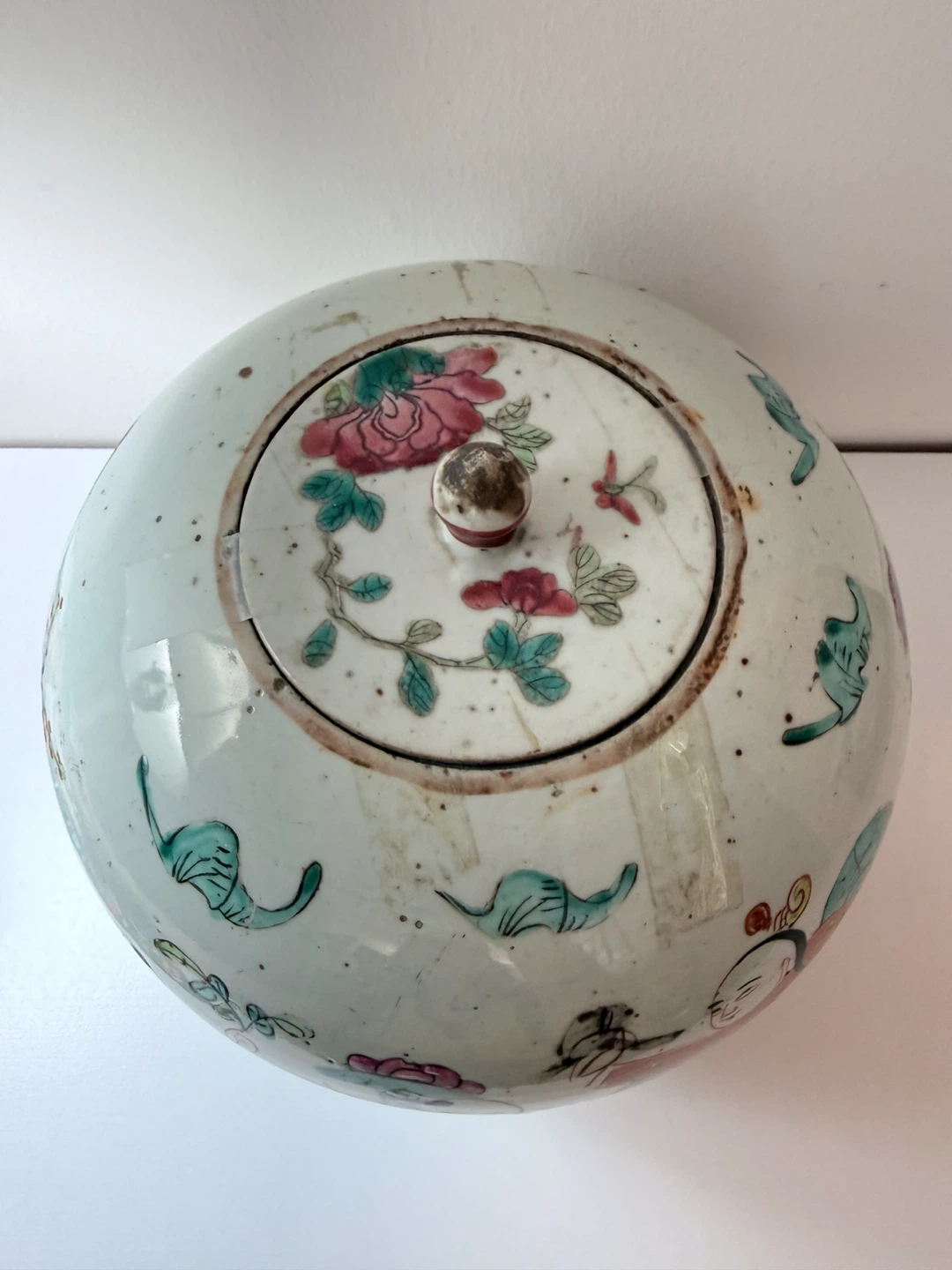Vintage Ceramic Ginger Jar with Children Motif - photo 2