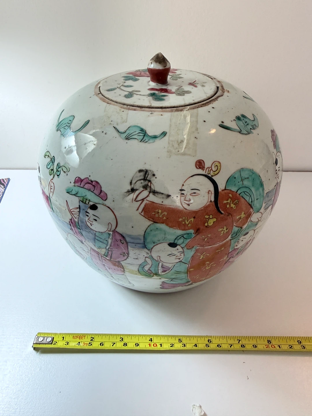 Vintage Ceramic Ginger Jar with Children Motif - photo 5