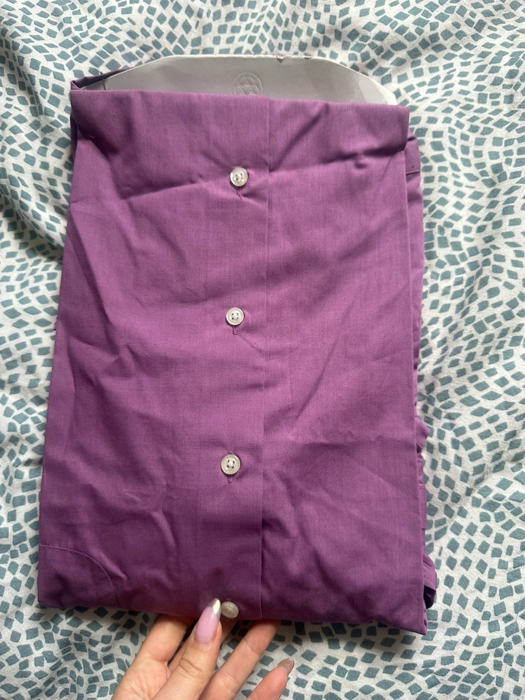 Haggar Men's XL Purple Button-Up Dress Shirt 17-17½ - photo 4