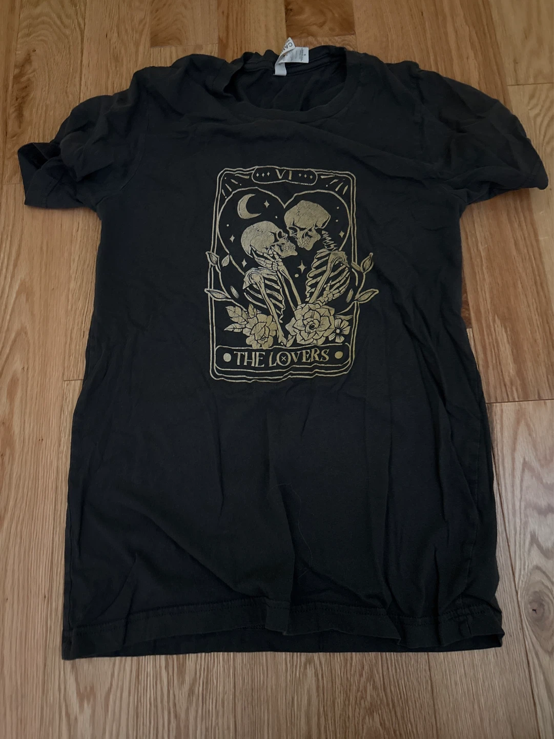 Black 'The Lovers' Tarot Card T-Shirt