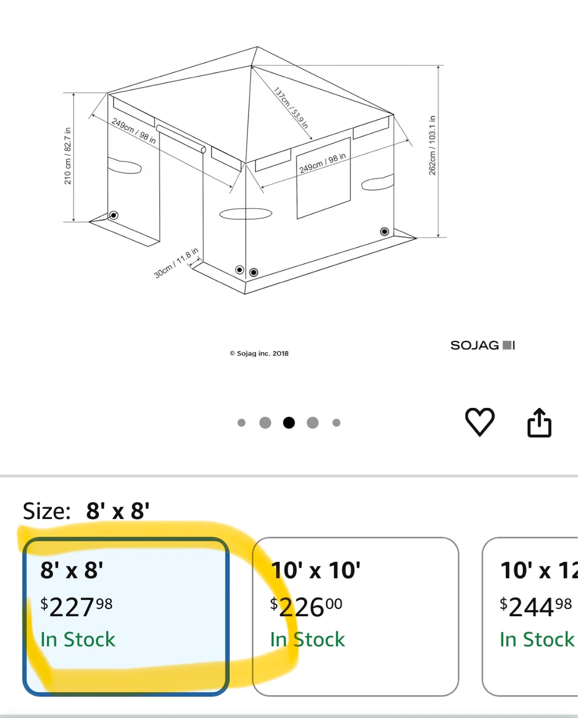 SOJAG 8' x 8' Gazebo Tent - photo 2