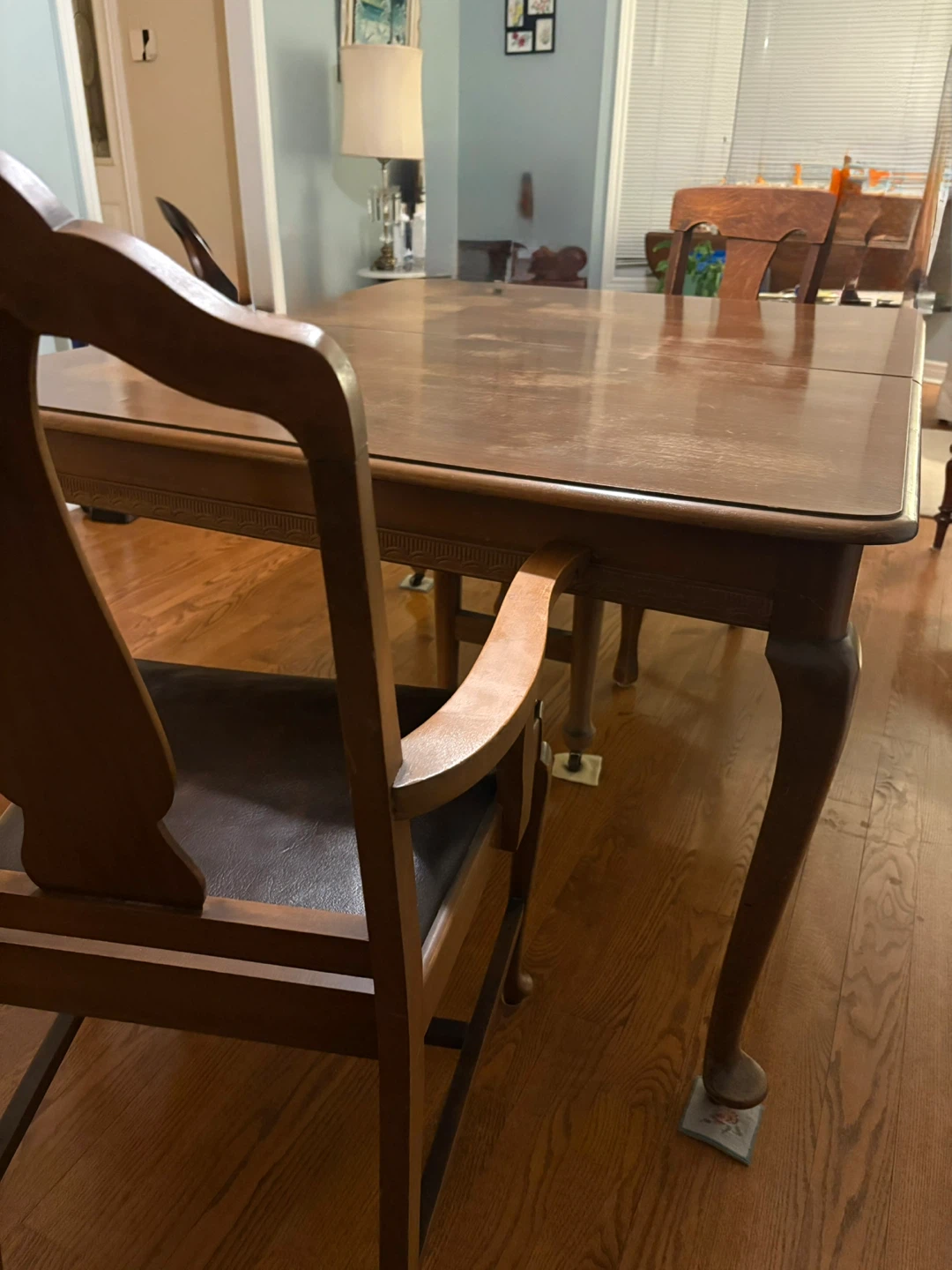 FREE - Vintage Wood Dining Table with 2 Chairs - As Is - photo 3