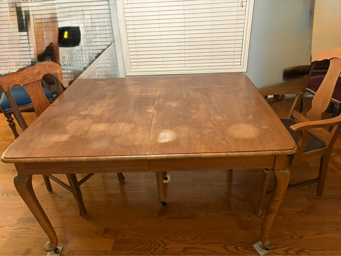 FREE - Vintage Wood Dining Table with 2 Chairs - As Is - photo 2