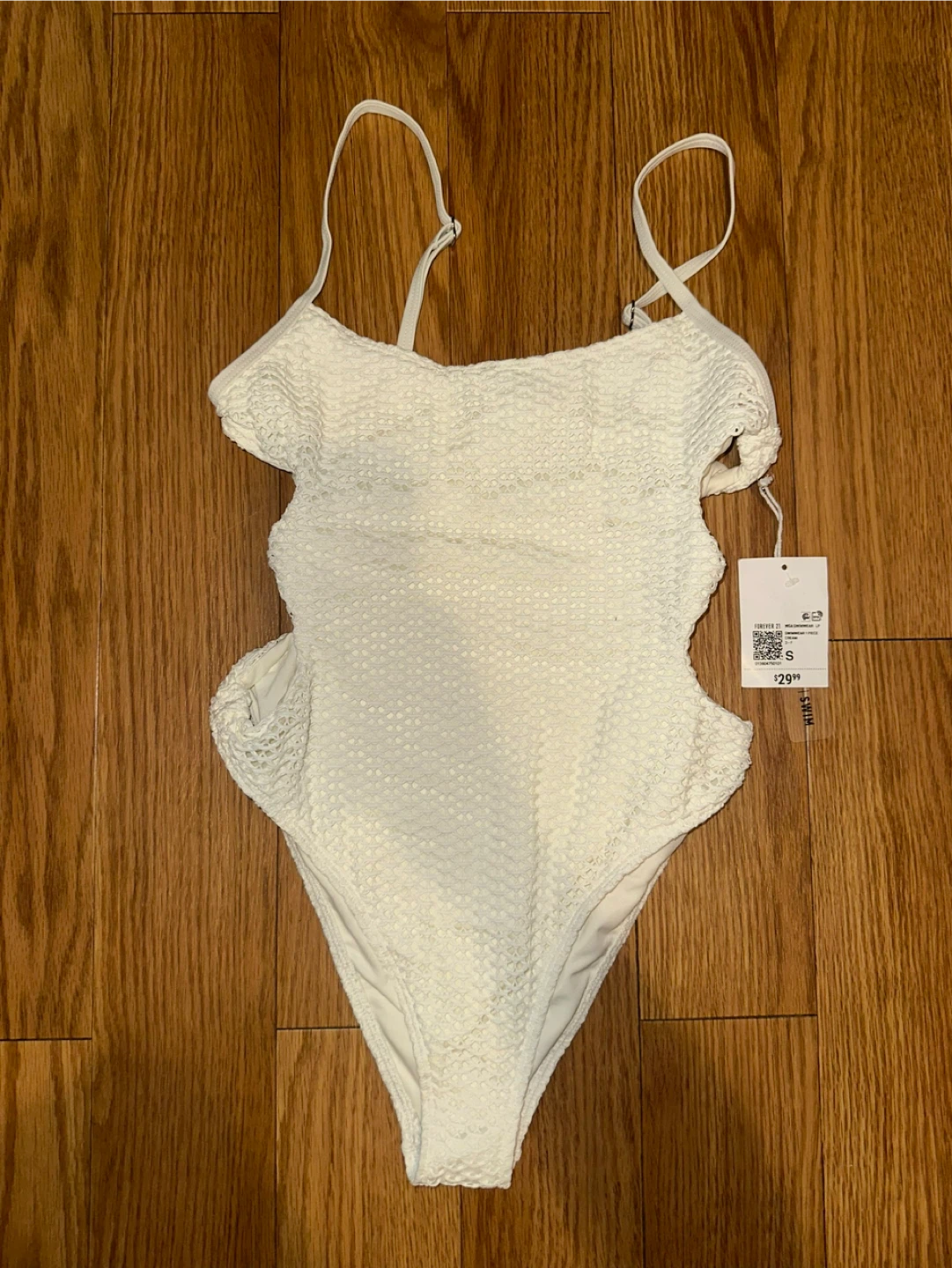 Forever 21 Cream One-Piece Swimsuit Size S