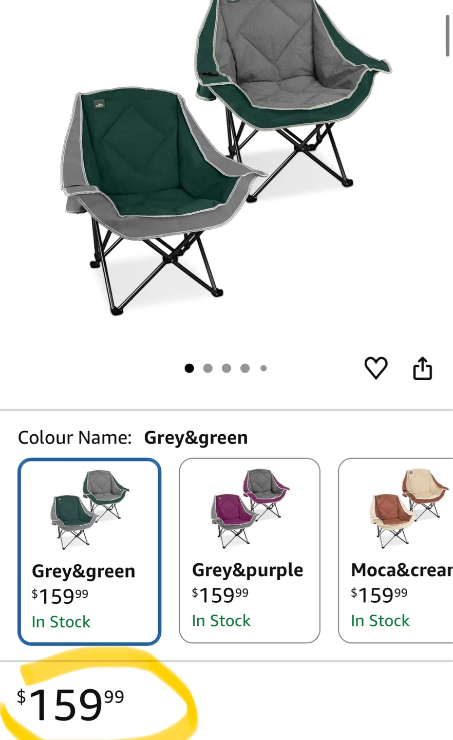 Northroad Folding Camp Chair - Grey & Green - photo 2