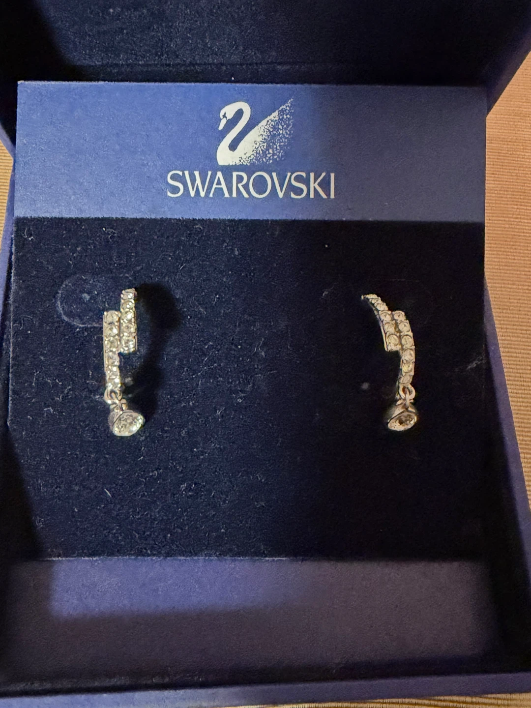 Swarovski Double Curved crystals with Dangling Drop Earrings - photo 3