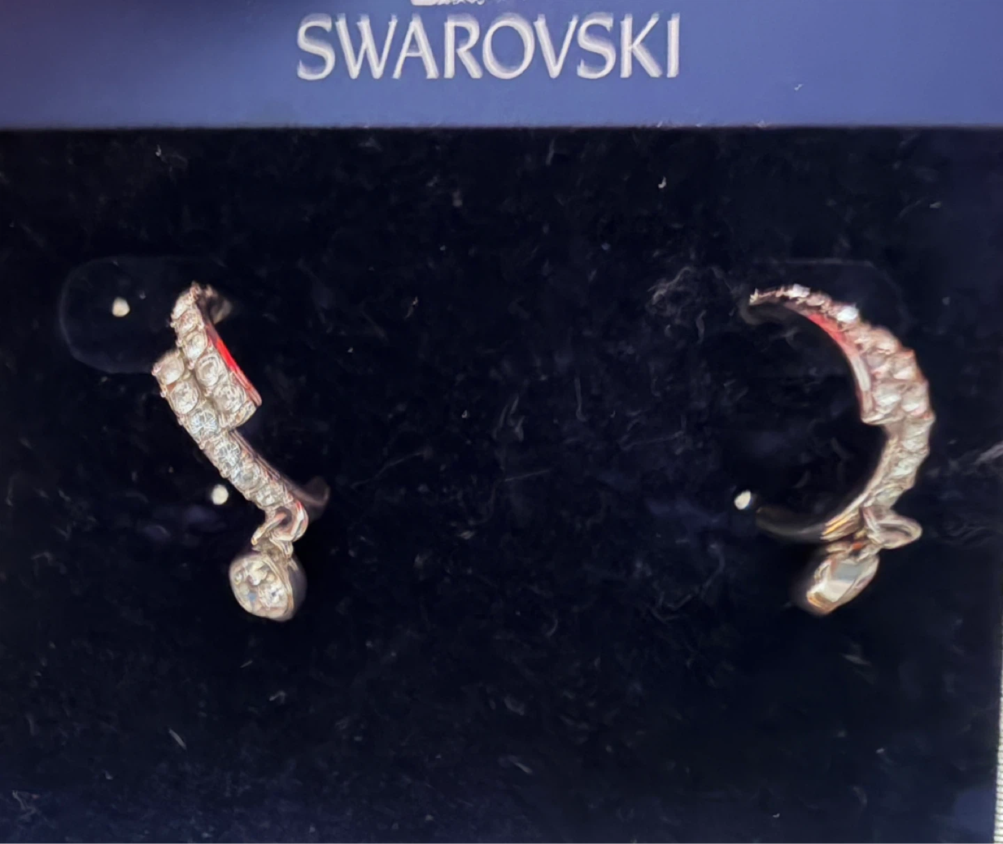 Swarovski Double Curved crystals with Dangling Drop Earrings - photo 2