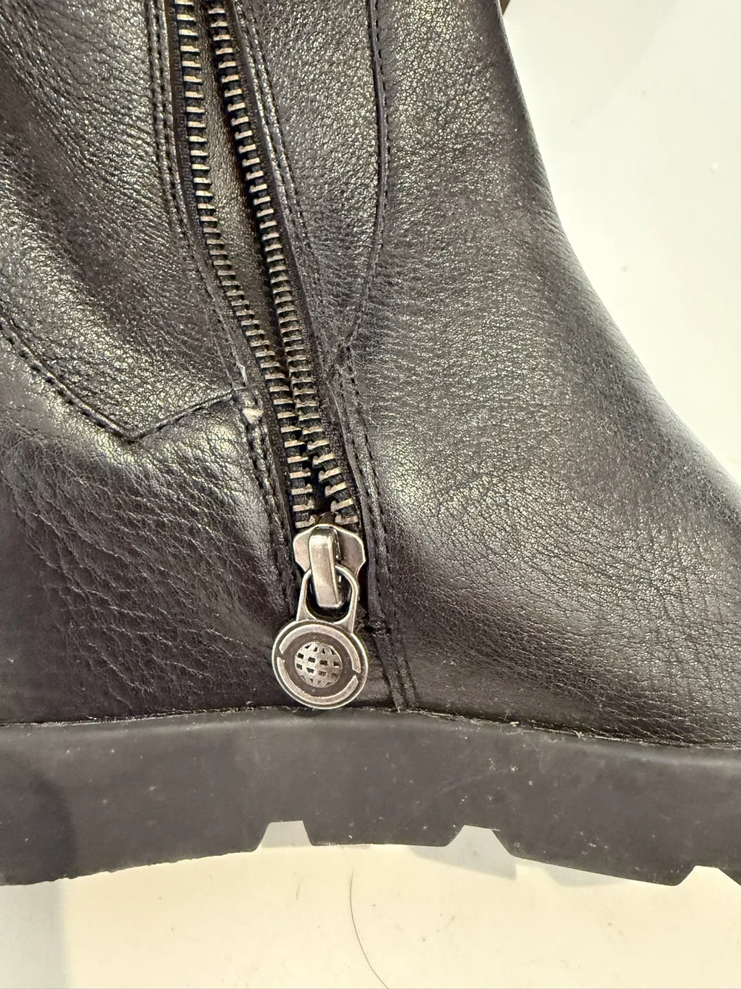Max Studio Black Leather Wedge Boots Size 7 - photo 3