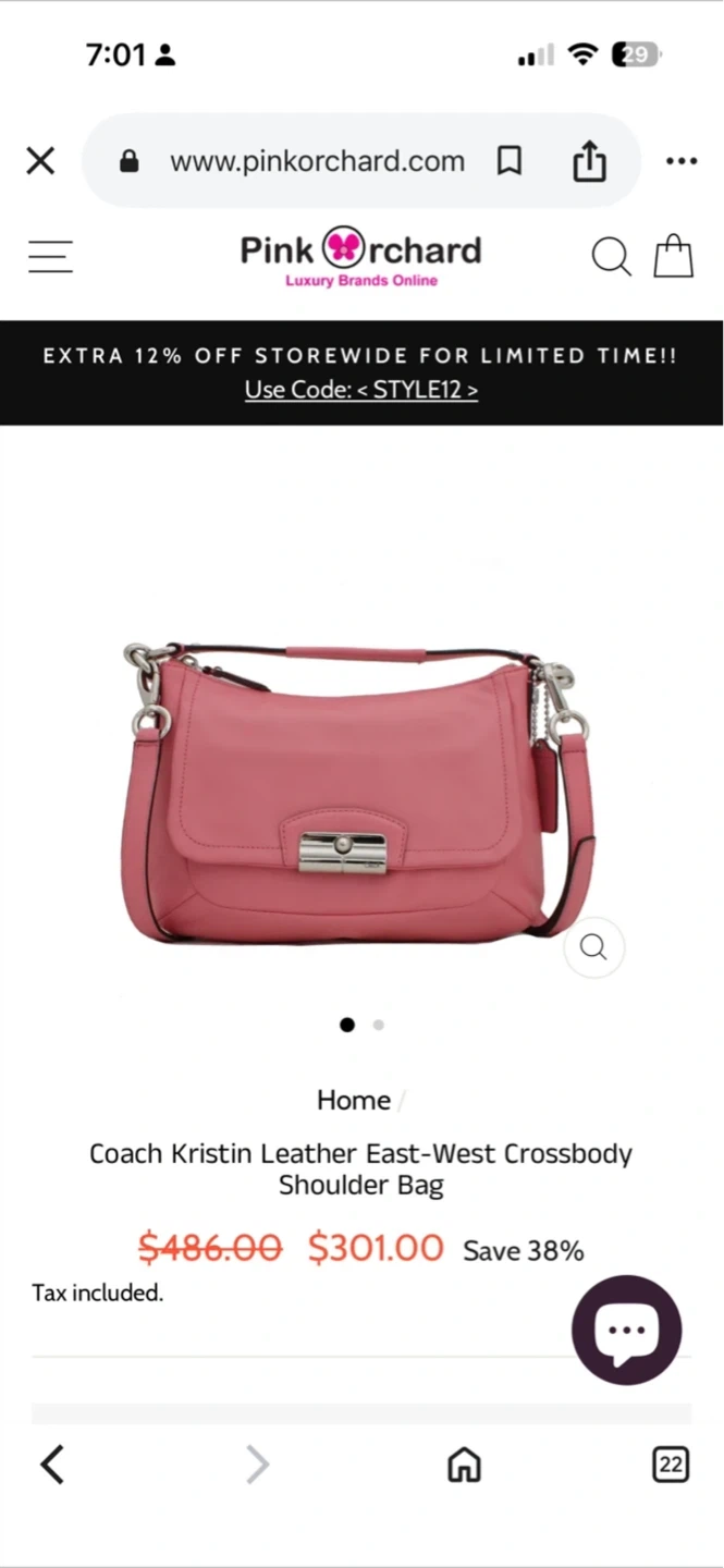 Coach Kristin Leather East-West Crossbody Shoulder Bag - photo 5