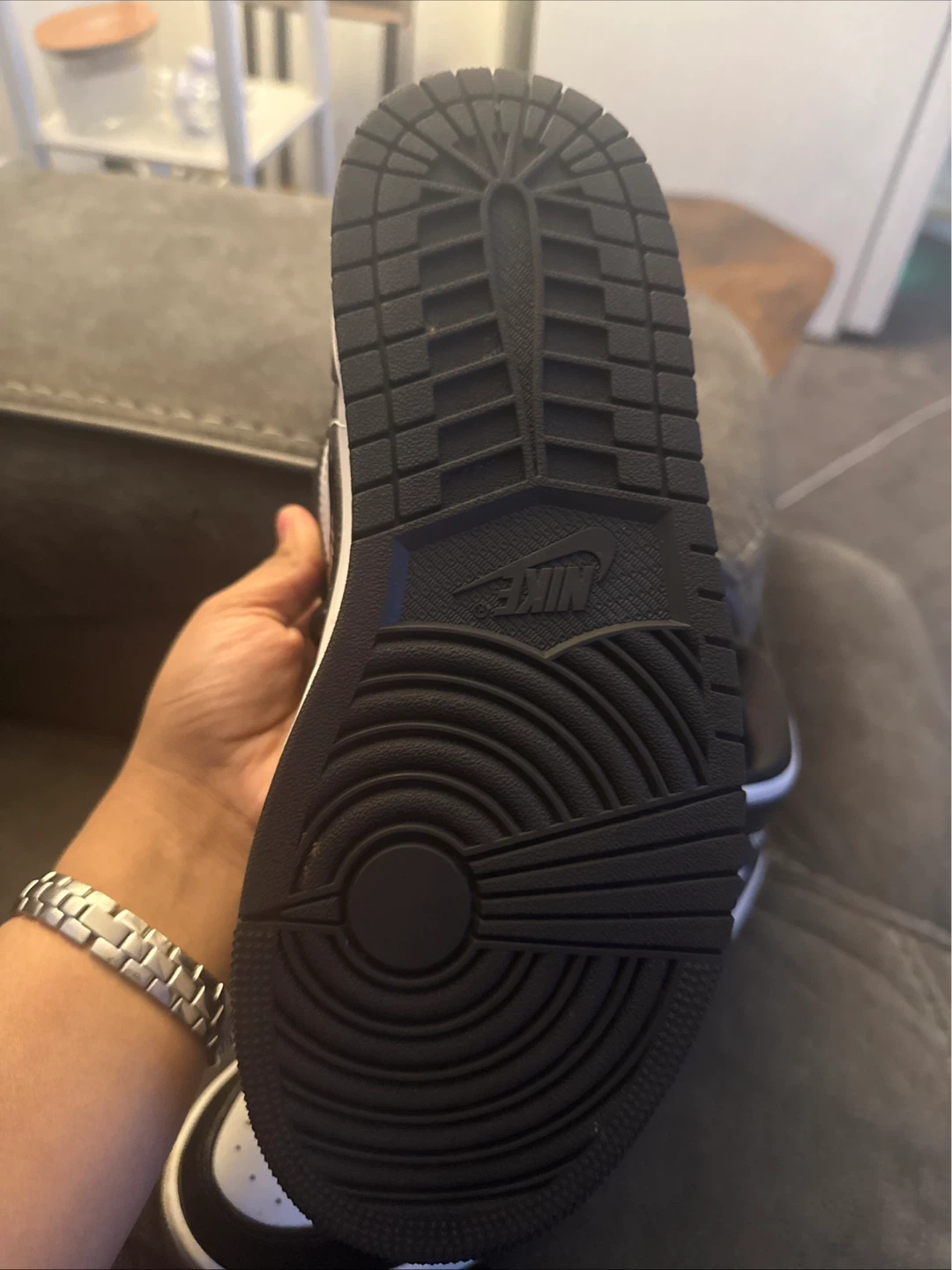 Air Jordan 1 Mid Black White Sneakers - photo 5