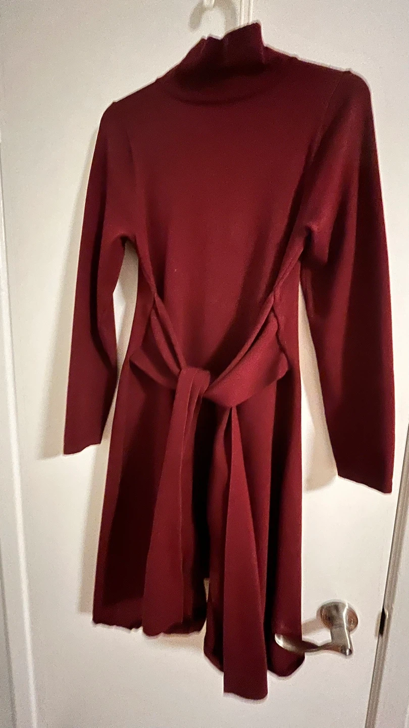 Long-Sleeve Dress with Tie Waist