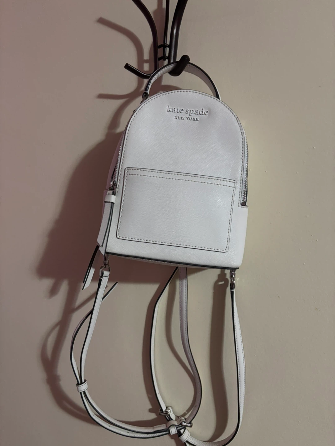 Kate Spade New York White Leather Mini Backpack