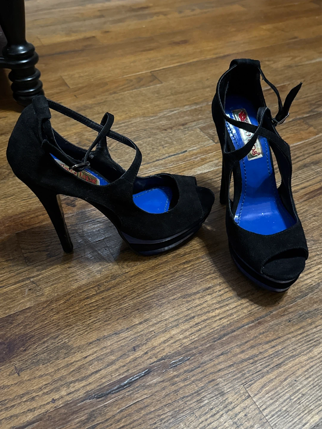 Size 8 Sexy Black Platform Heels