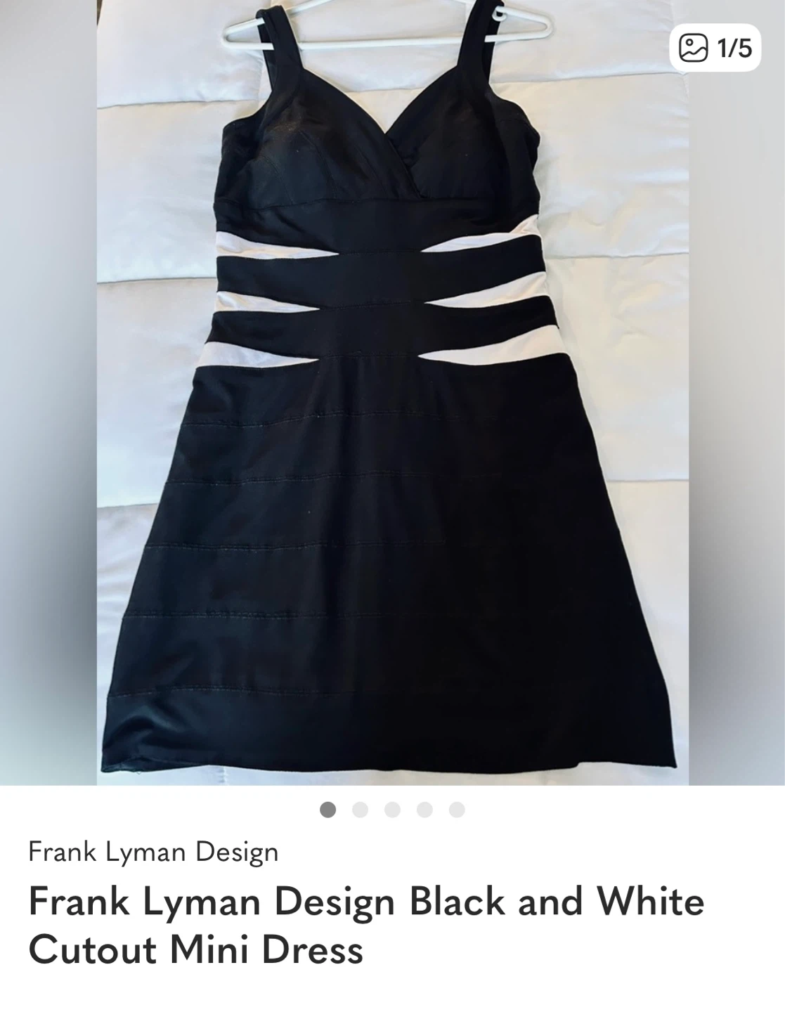 Frank Lyman Design Black & White Cutout Mini Dress - photo 4