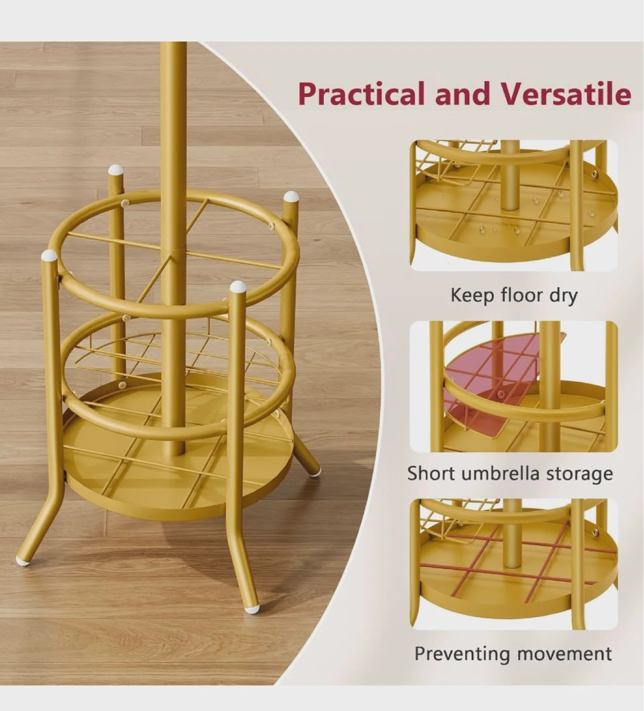 2-In-1 Coat Rack with Umbrella Stand - photo 3