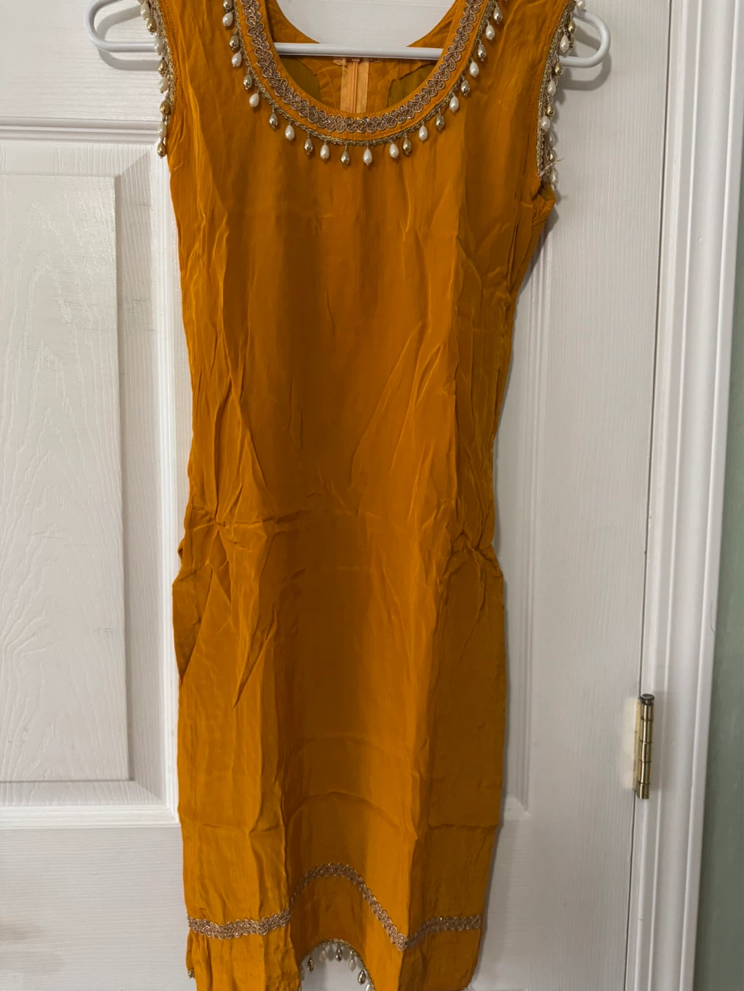 Girls Mustard Yellow Salwar Kameez Dupatta Set