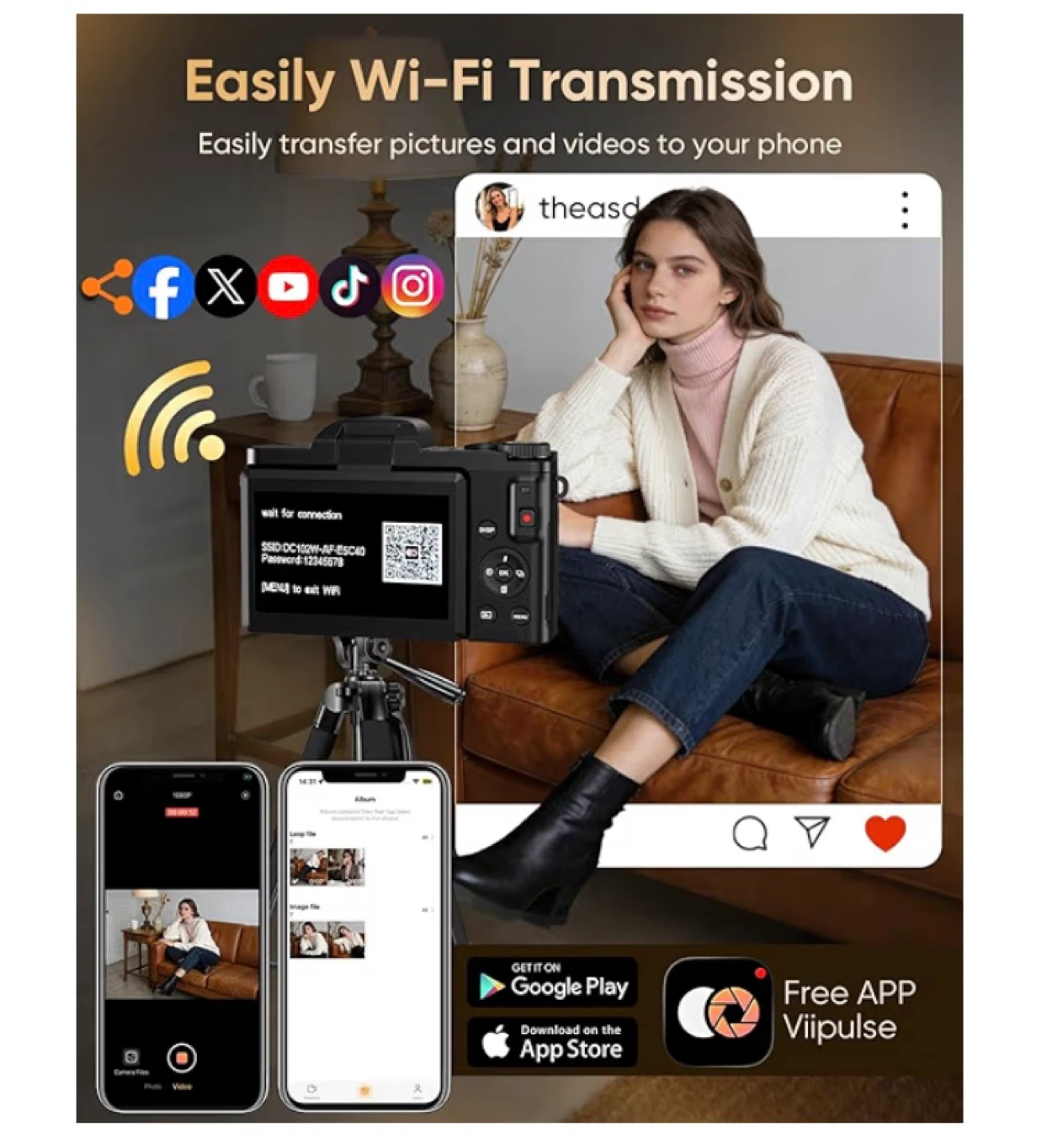 4K Digital Camera for Vlogging and Streaming with WiFi - photo 3
