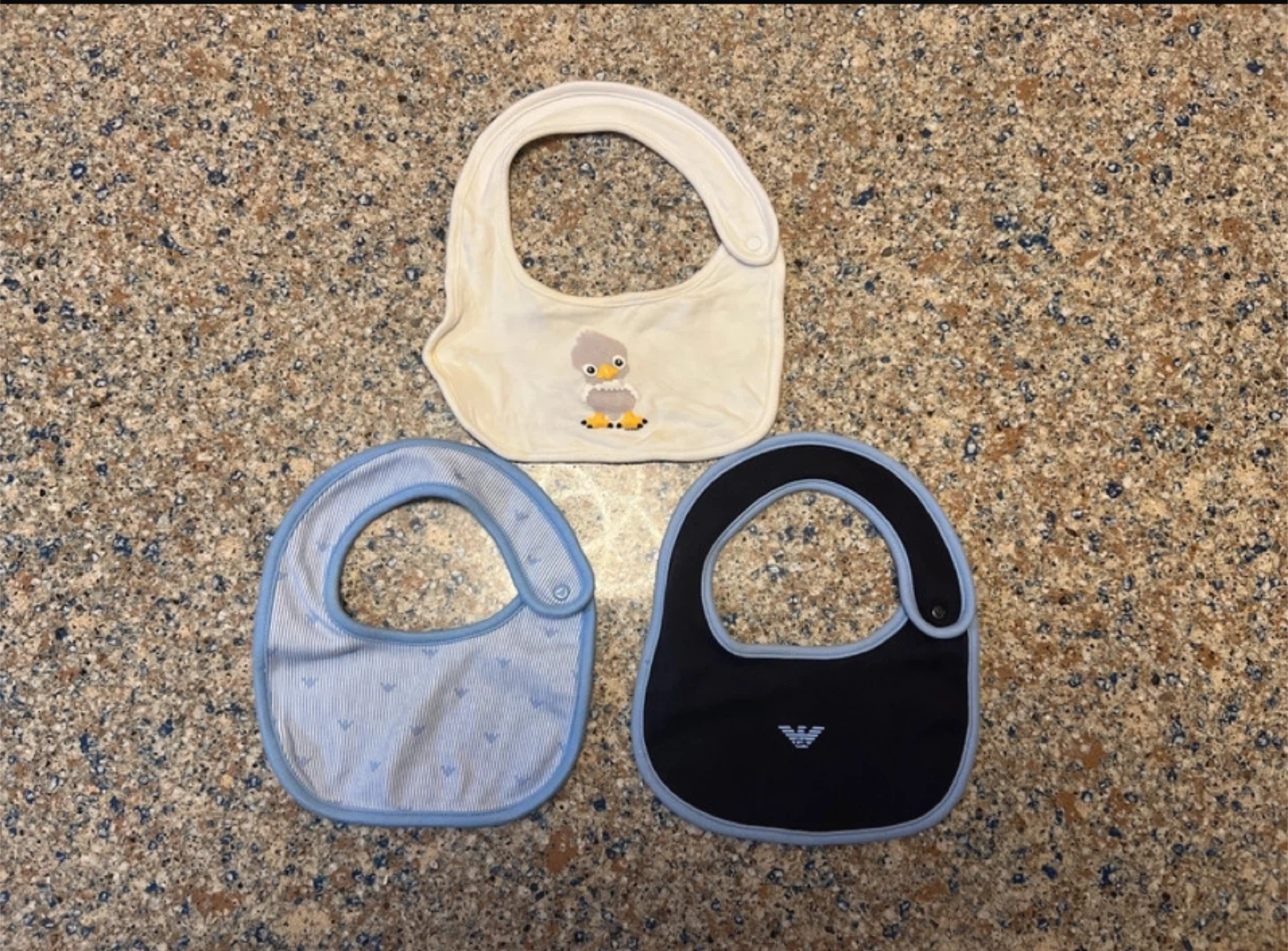 Authentic and original Armani Baby Bibs set