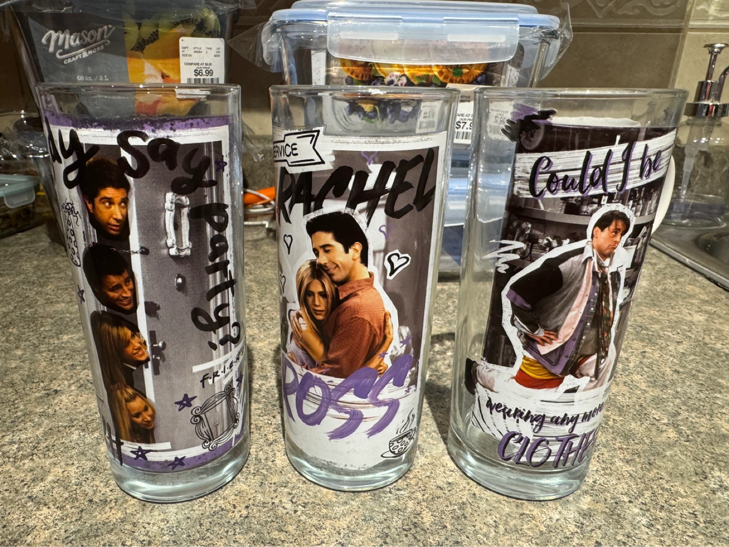 Friends TV Show Character Tumbler Glasses Set